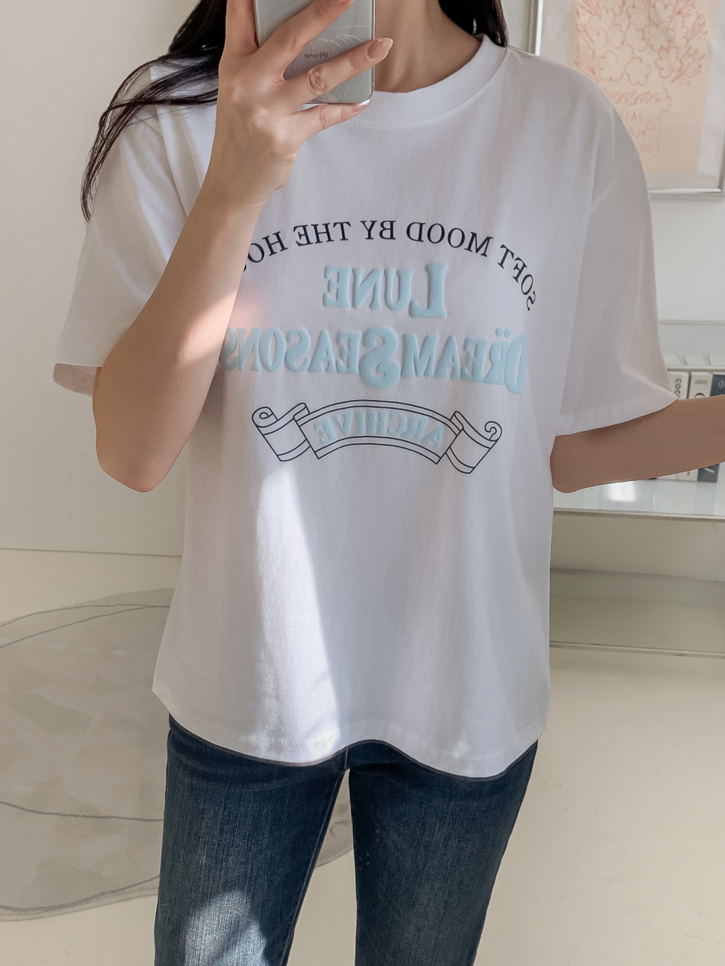 コットンラウンドネック半袖レタリングTシャツ | 詳細画像36