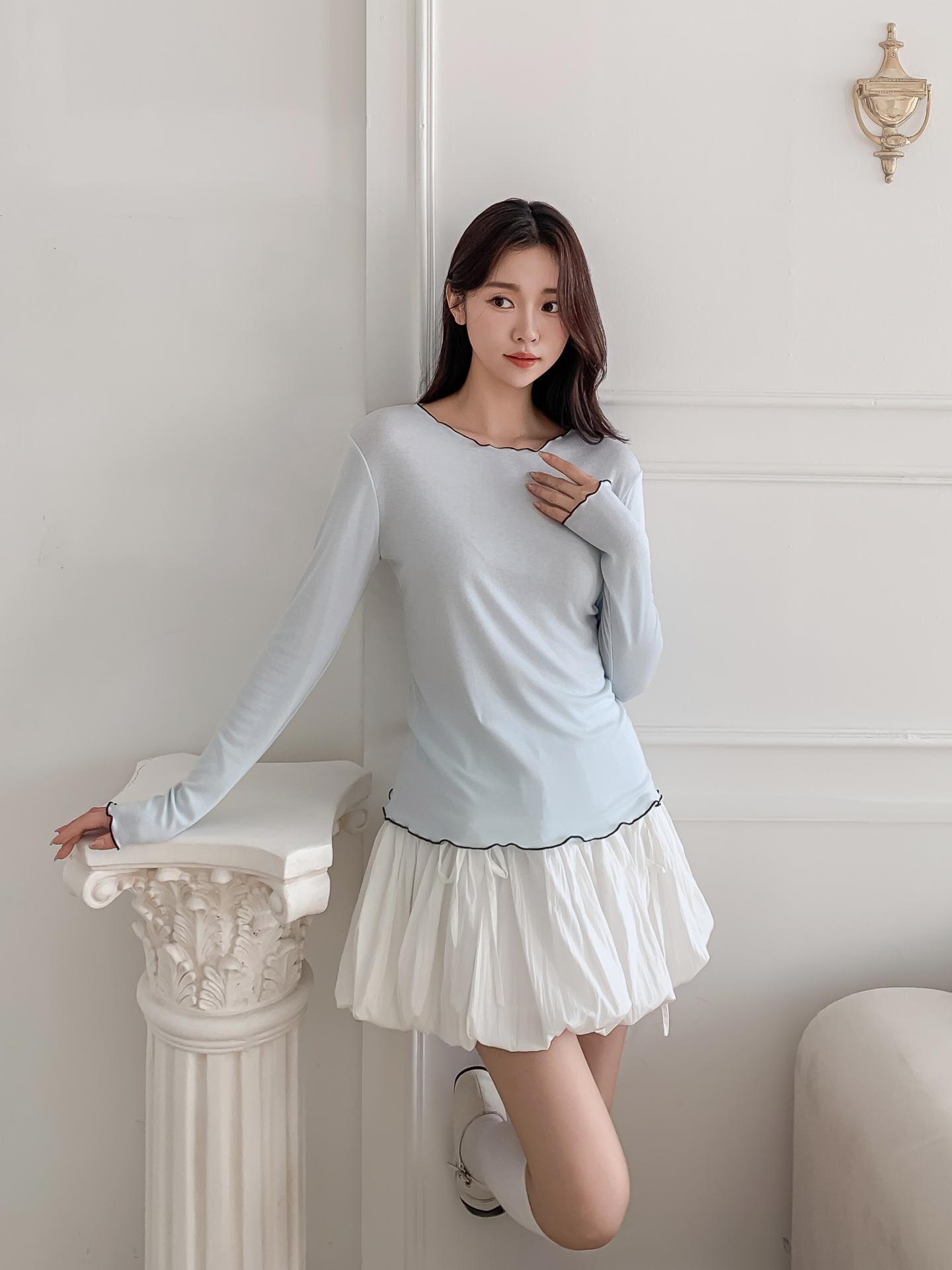 カット長袖無地Tシャツ | 詳細画像12