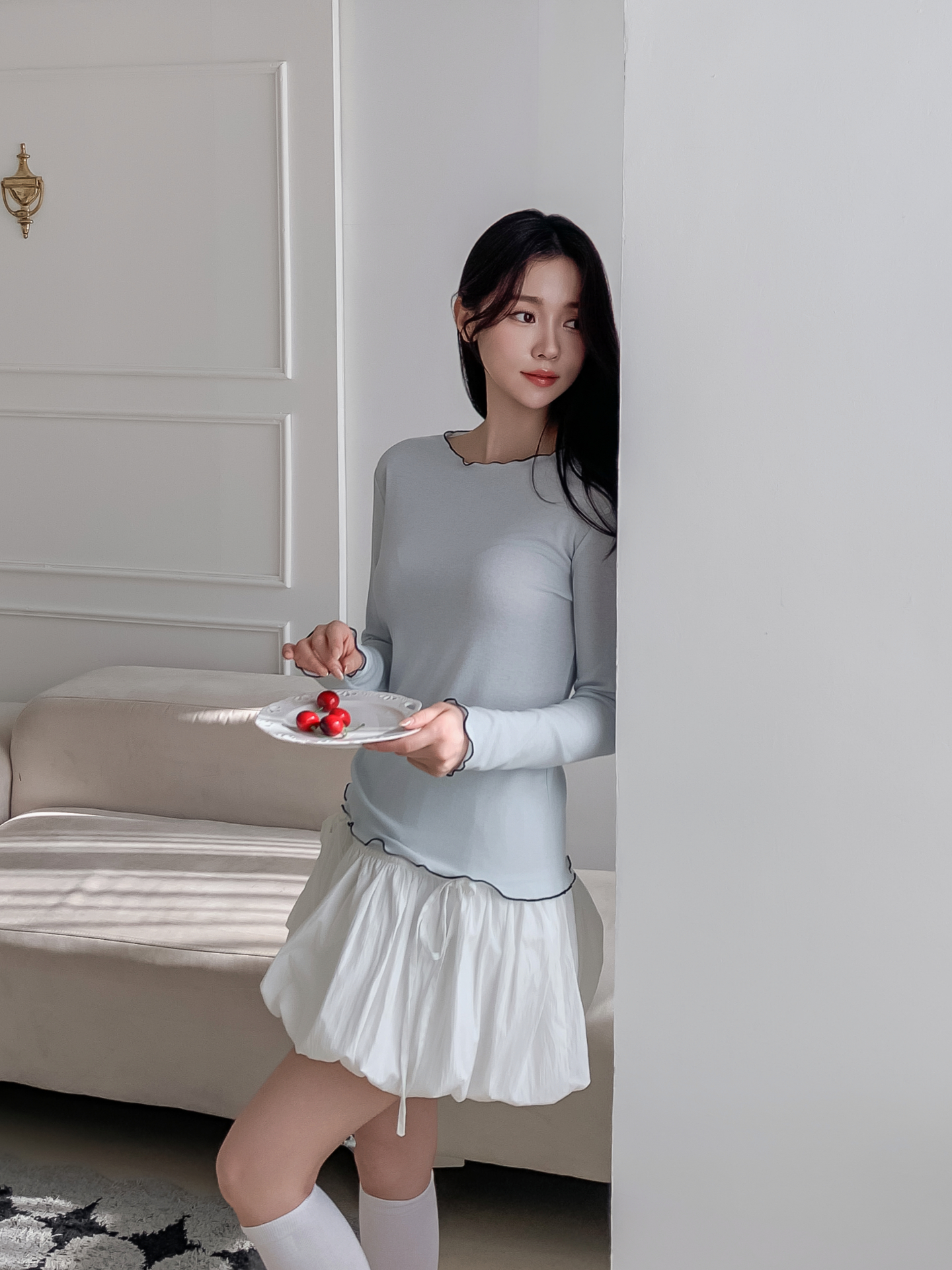 カット長袖無地Tシャツ | 詳細画像4