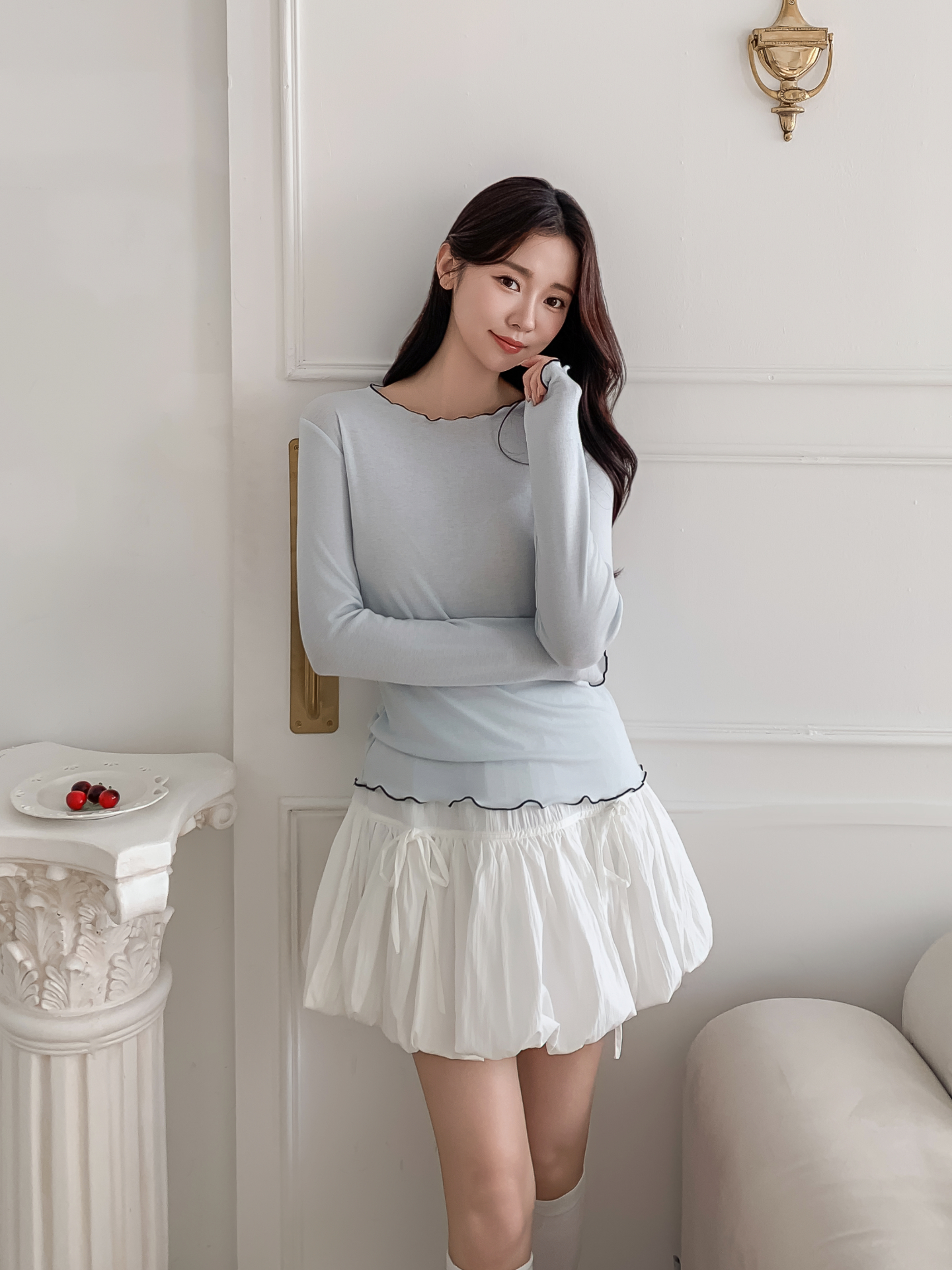 カット長袖無地Tシャツ | 詳細画像8