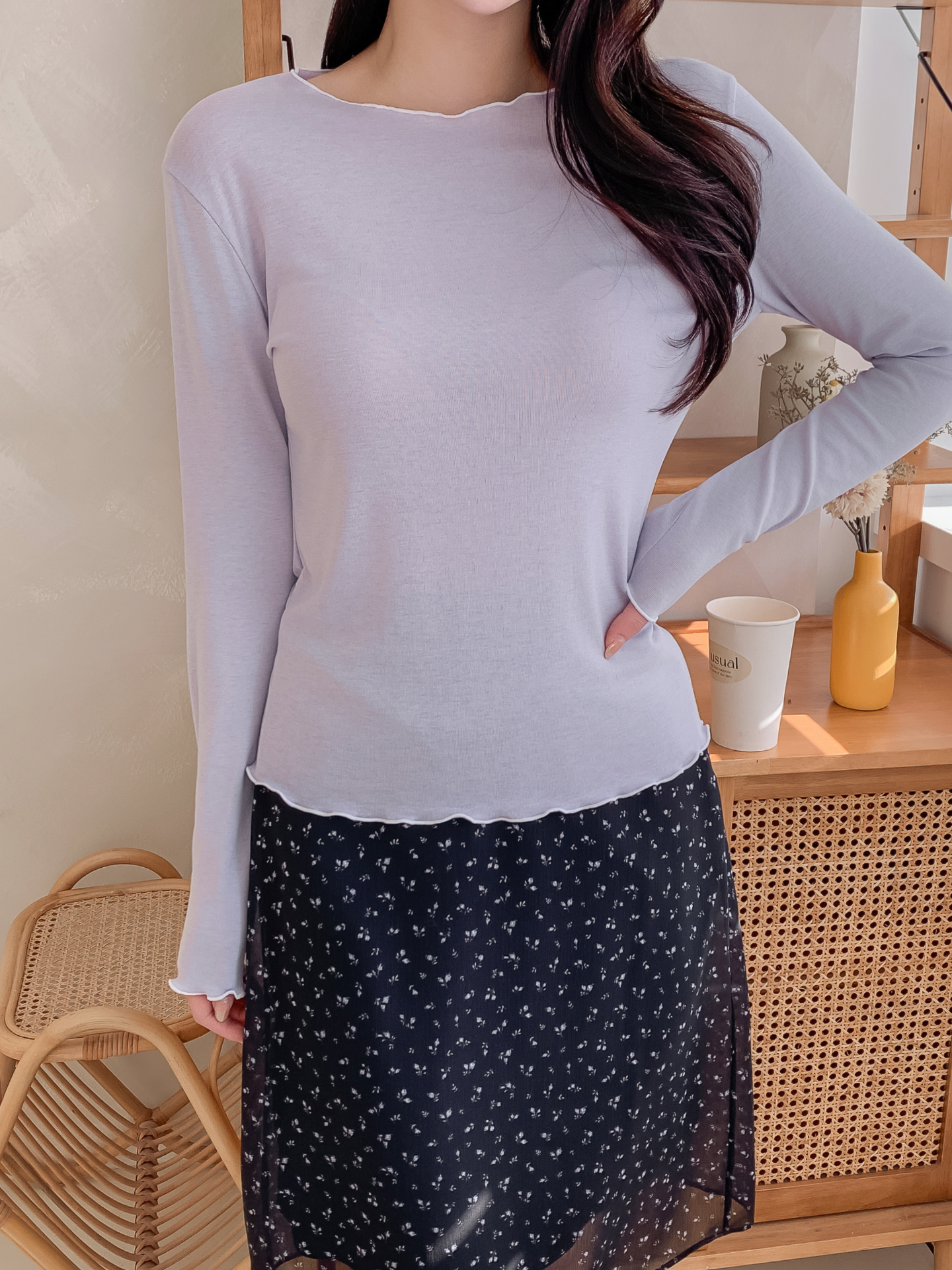 カット長袖無地Tシャツ | 詳細画像24