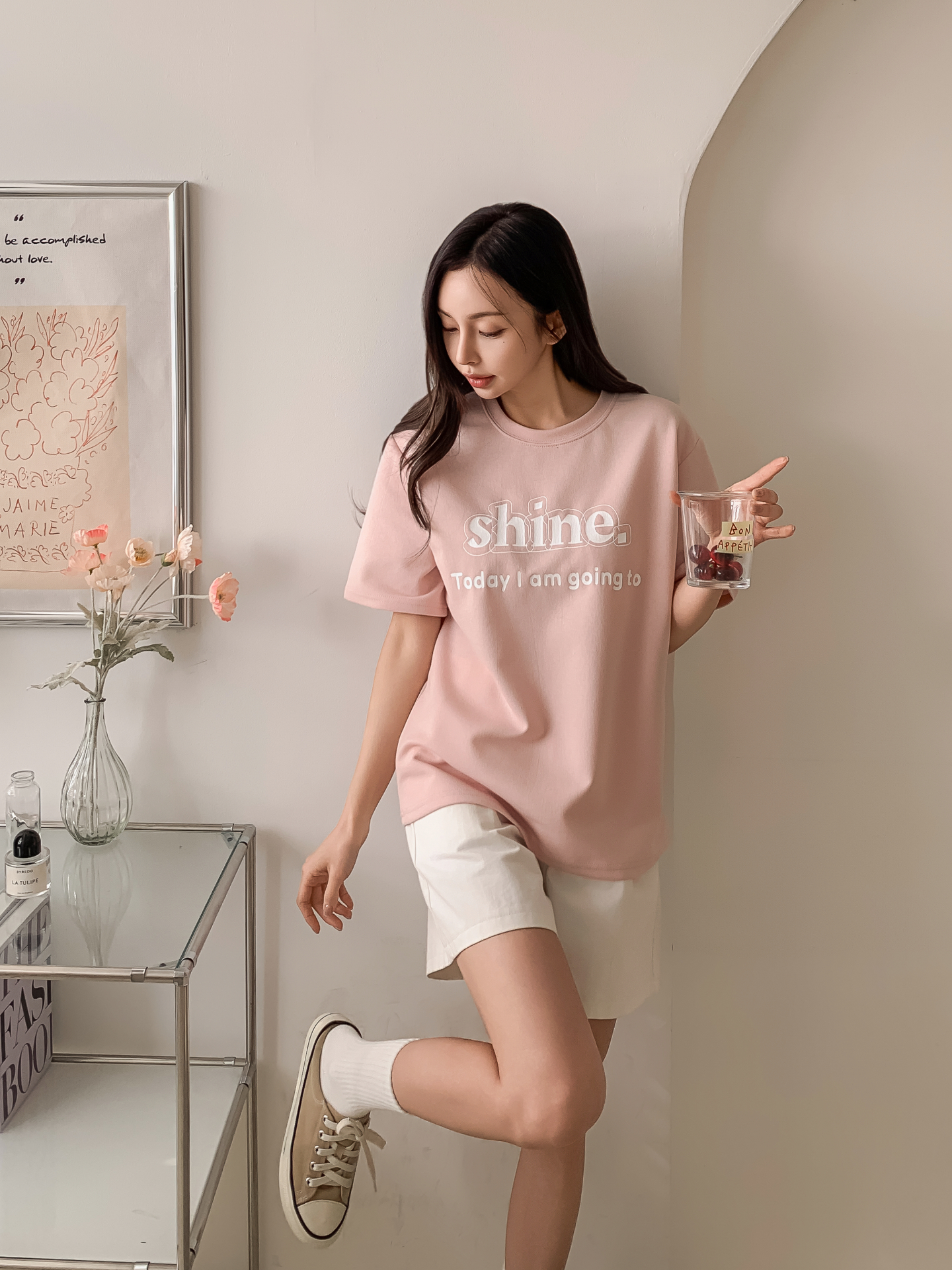 ラウンドネック半袖プリントTシャツ | 詳細画像14