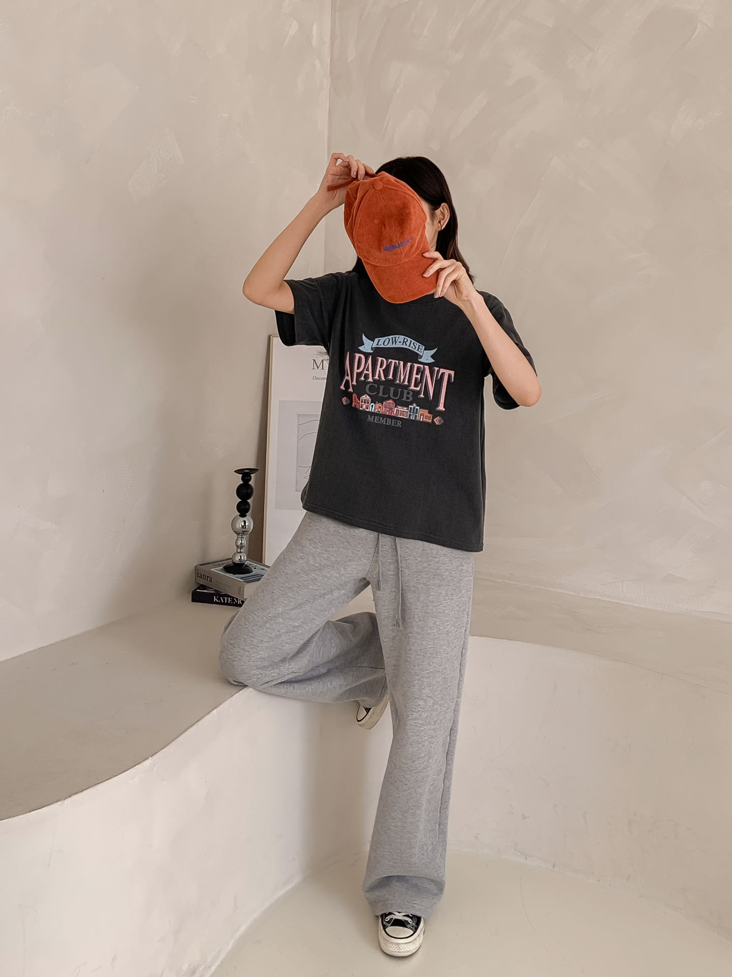 ラウンドネック半袖ハーフプリントTシャツ | 詳細画像3