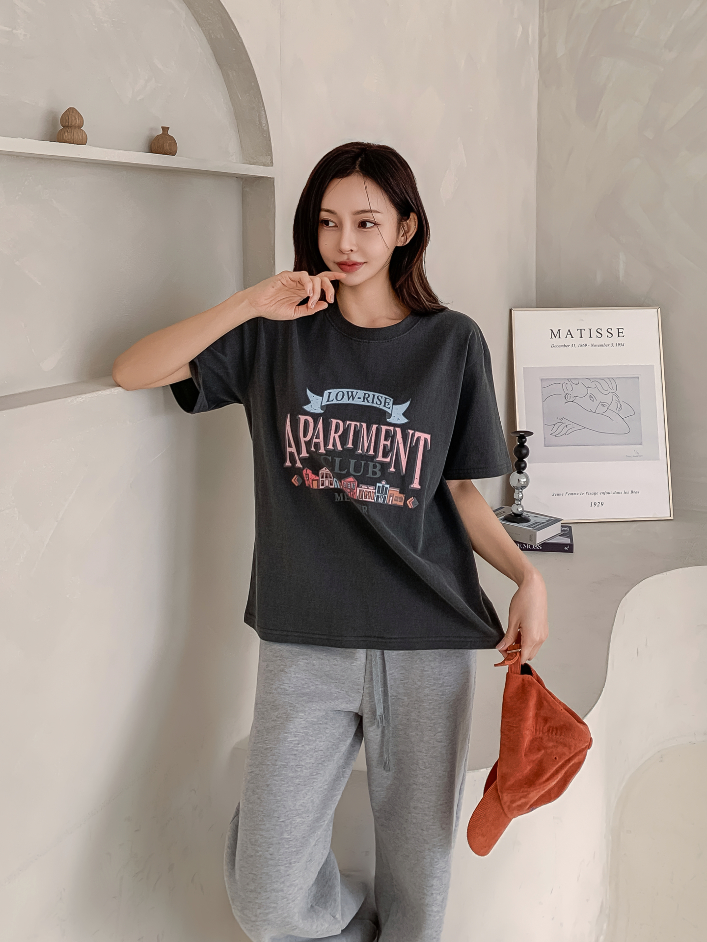 ラウンドネック半袖ハーフプリントTシャツ | 詳細画像14