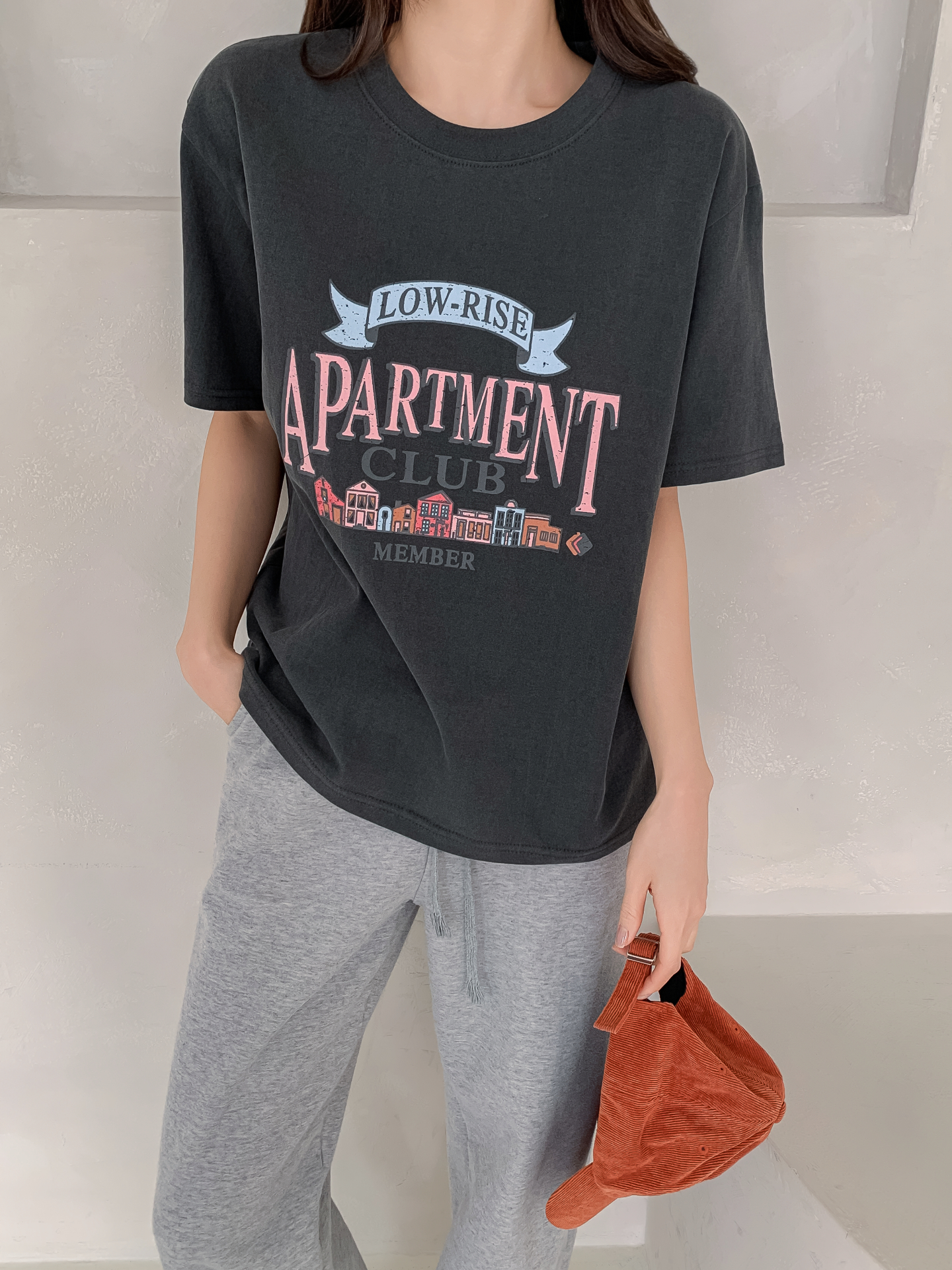 ラウンドネック半袖ハーフプリントTシャツ | 詳細画像15