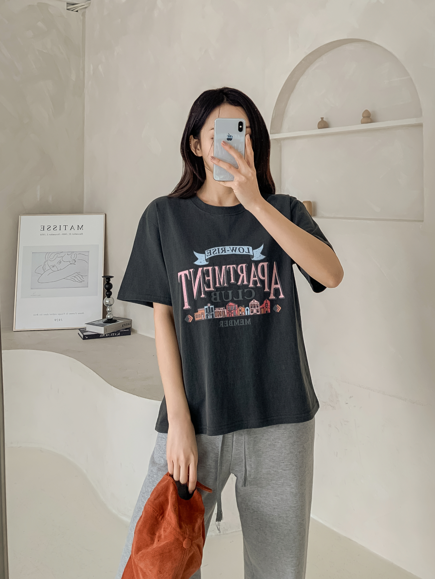 ラウンドネック半袖ハーフプリントTシャツ | 詳細画像16