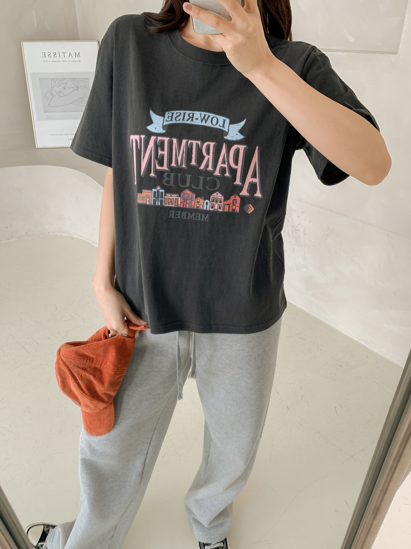 ラウンドネック半袖ハーフプリントTシャツ | 詳細画像17