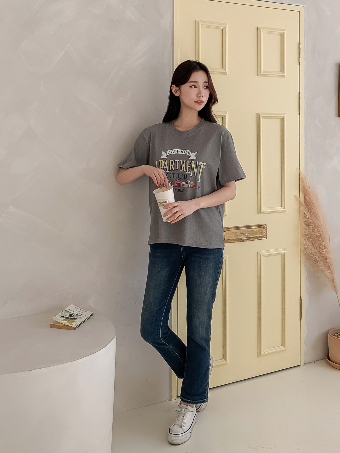 ラウンドネック半袖ハーフプリントTシャツ | 詳細画像19