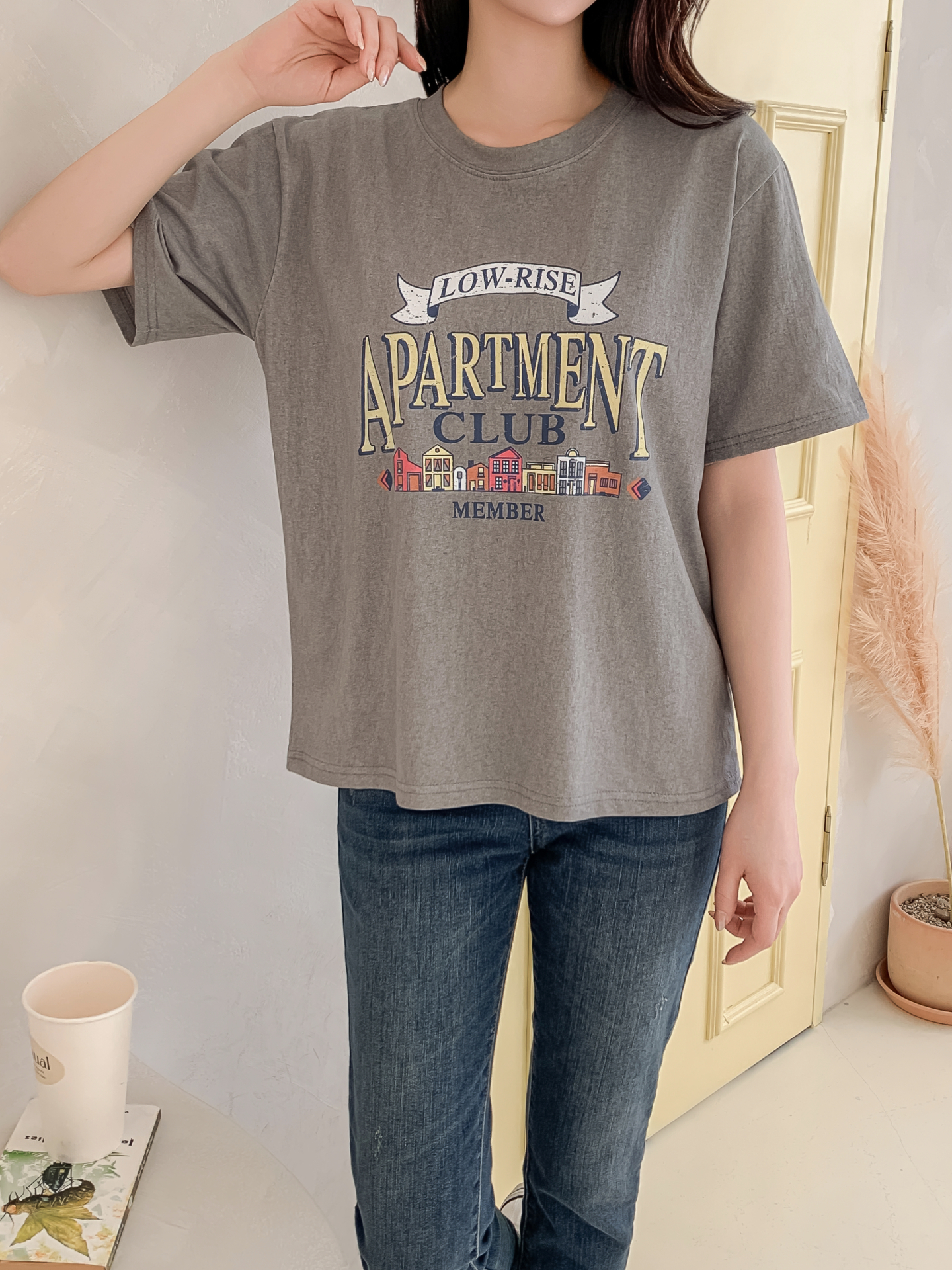 ラウンドネック半袖ハーフプリントTシャツ | 詳細画像26