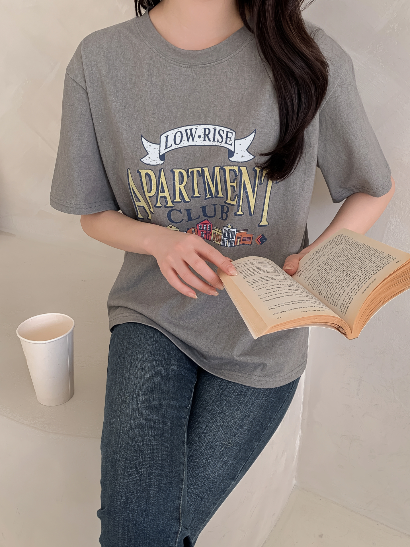 ラウンドネック半袖ハーフプリントTシャツ | 詳細画像28