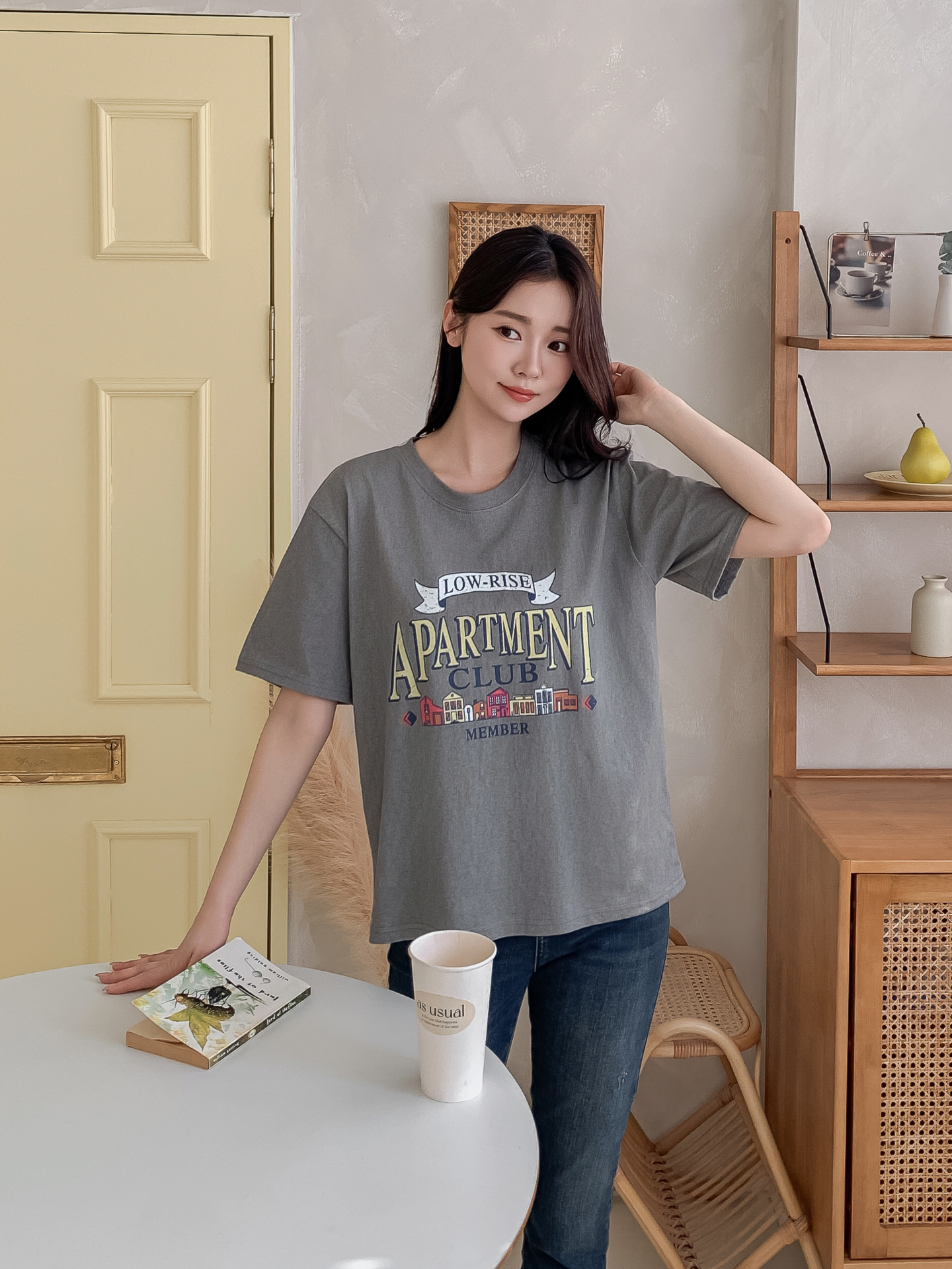 ラウンドネック半袖ハーフプリントTシャツ | 詳細画像30