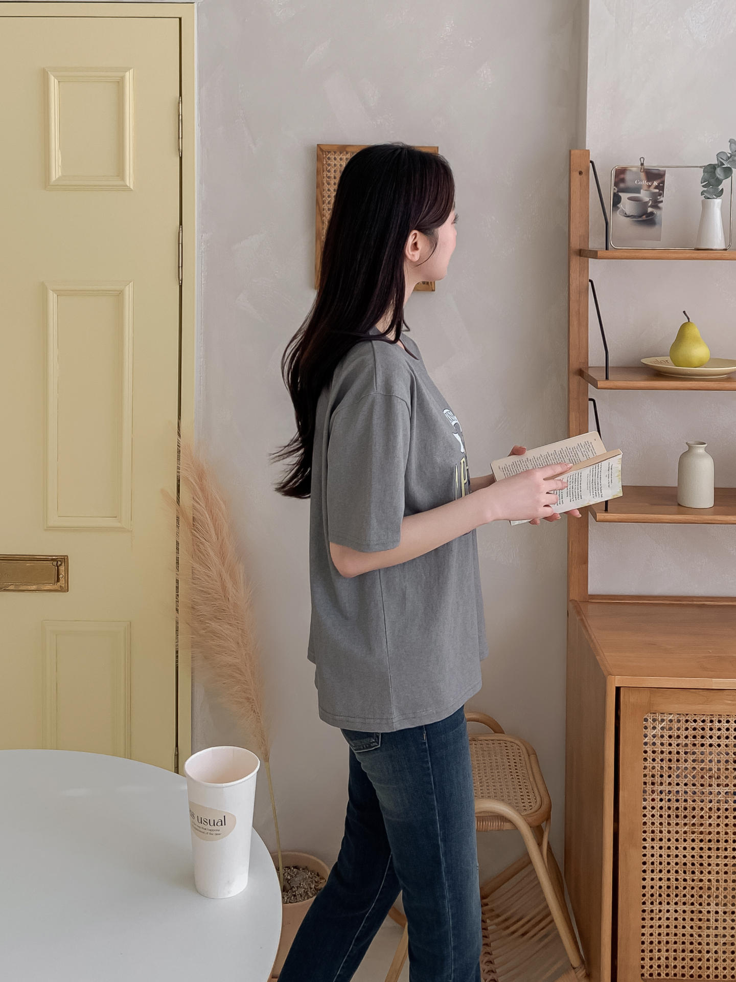 ラウンドネック半袖ハーフプリントTシャツ | 詳細画像31