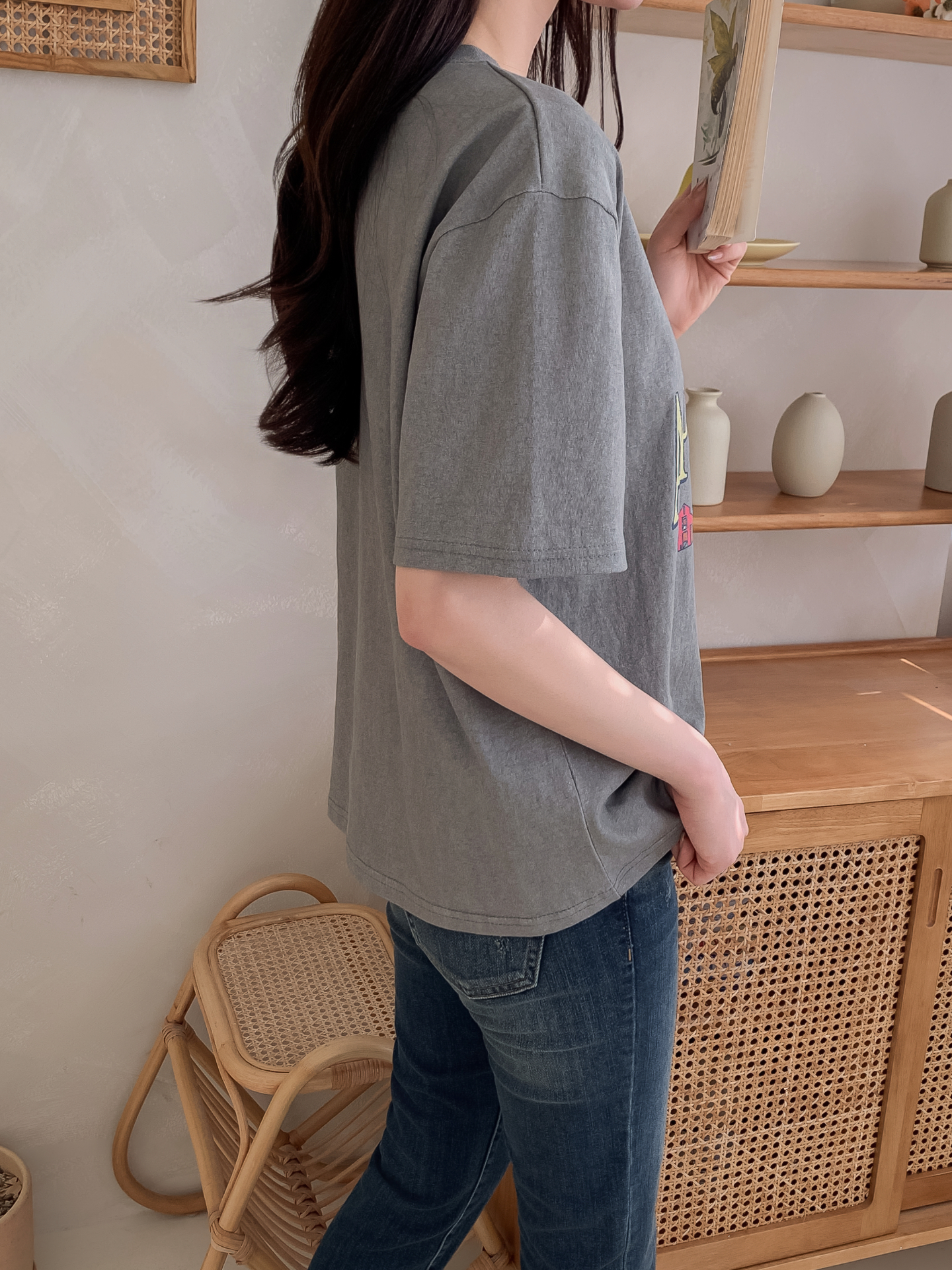 ラウンドネック半袖ハーフプリントTシャツ | 詳細画像32