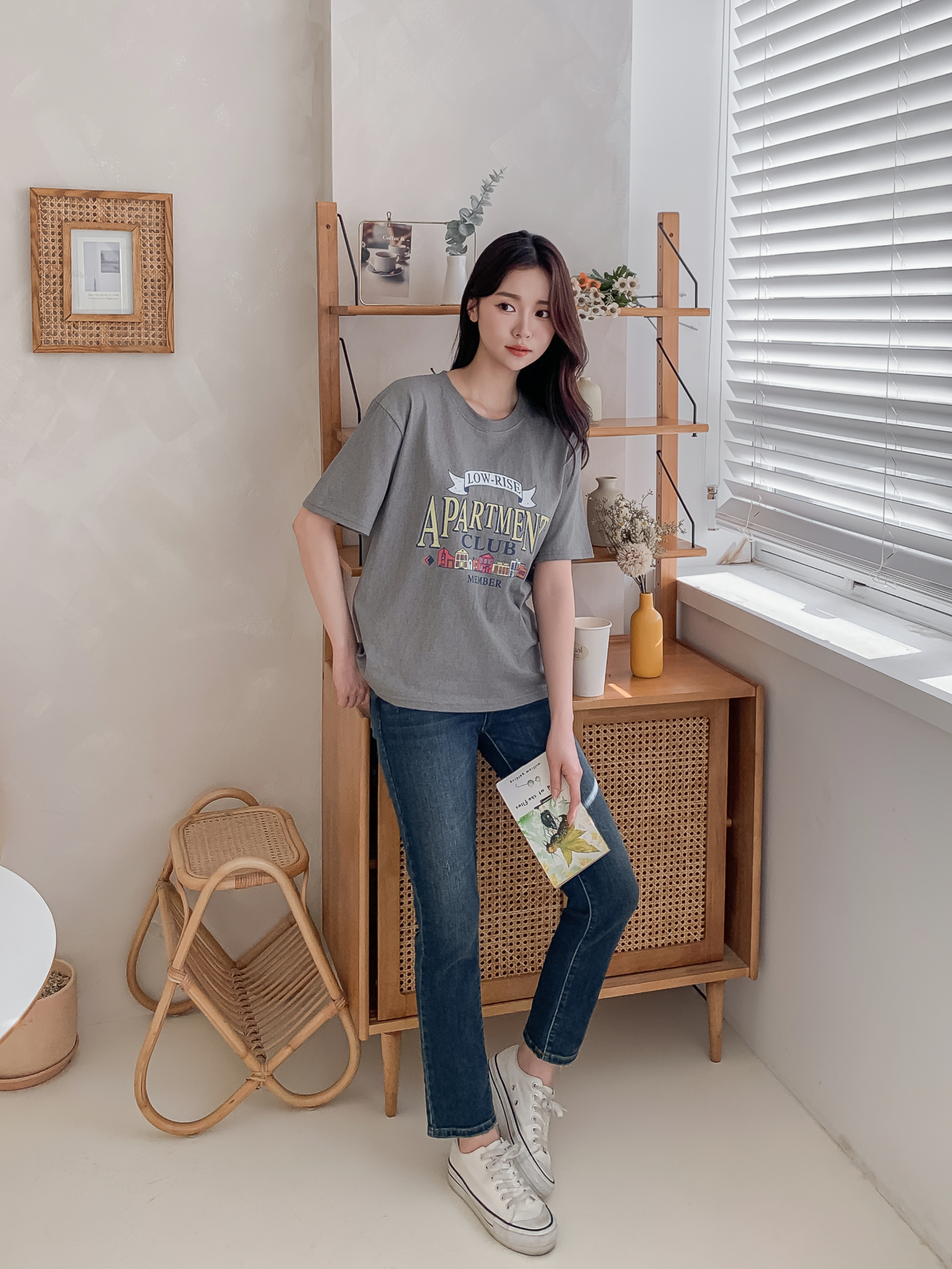 ラウンドネック半袖ハーフプリントTシャツ | 詳細画像33