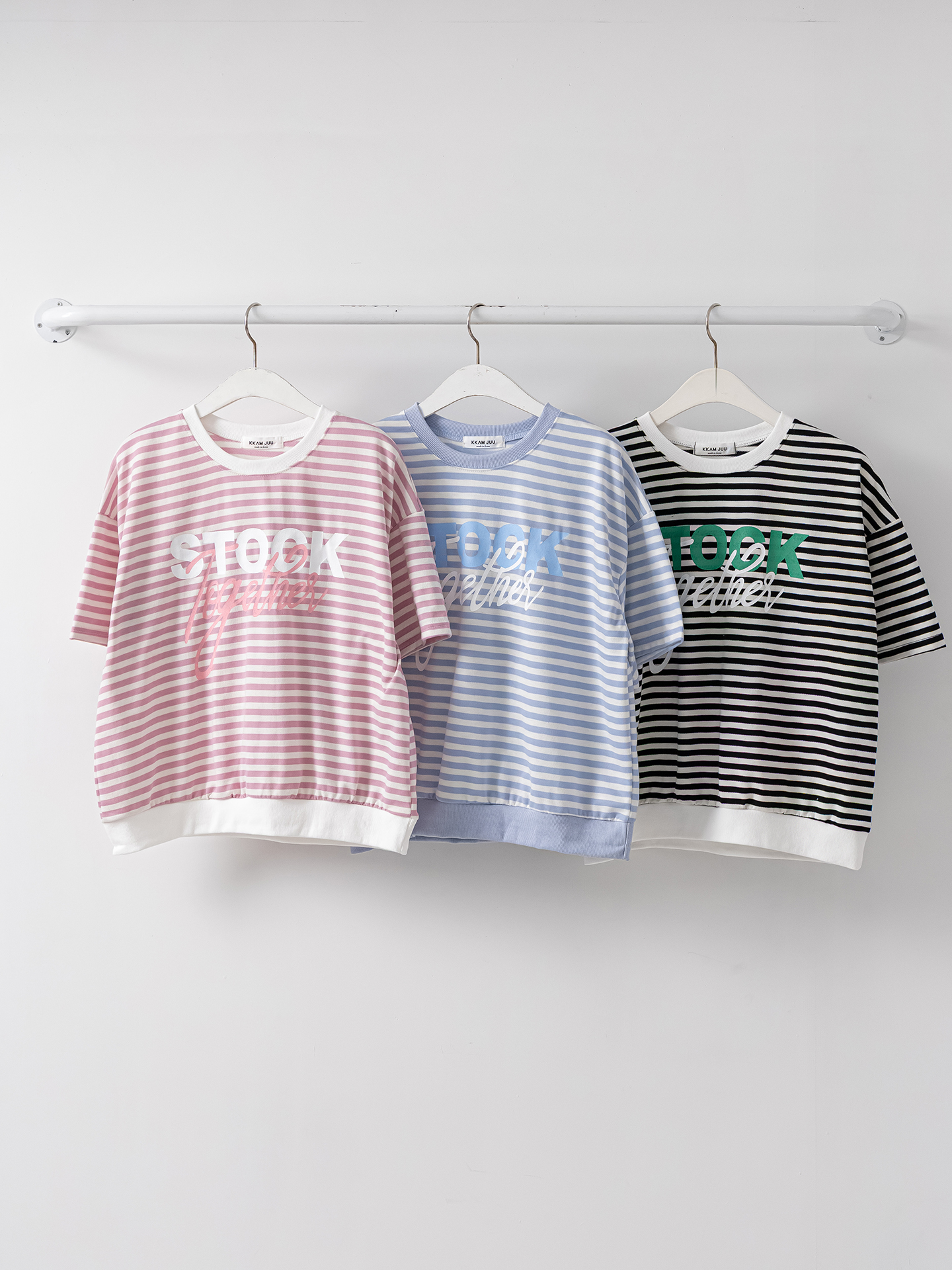 ラウンドネックルーズ半袖レタリングボーダー配色スウェット | 詳細画像38