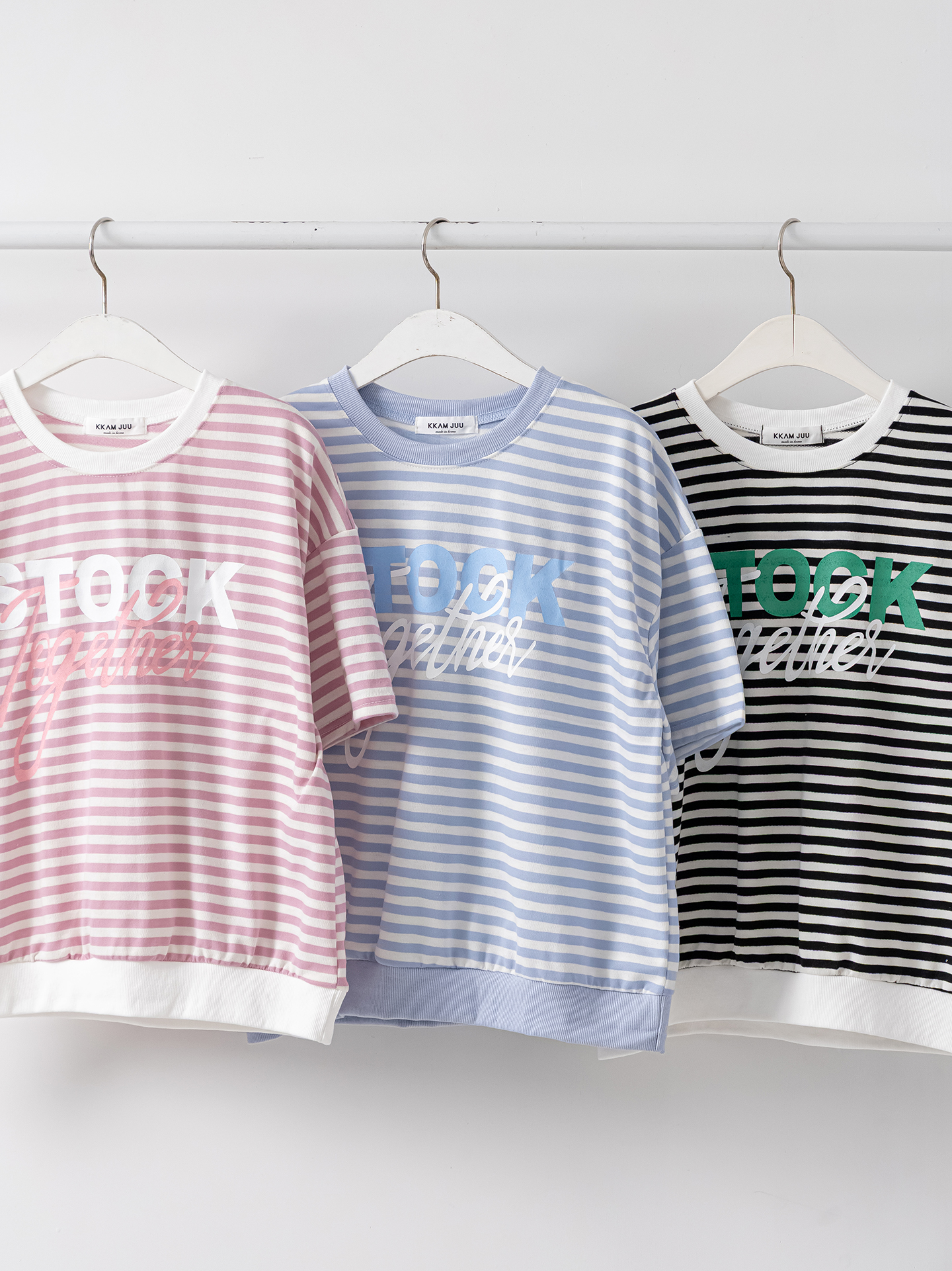 ラウンドネックルーズ半袖レタリングボーダー配色スウェット | 詳細画像39