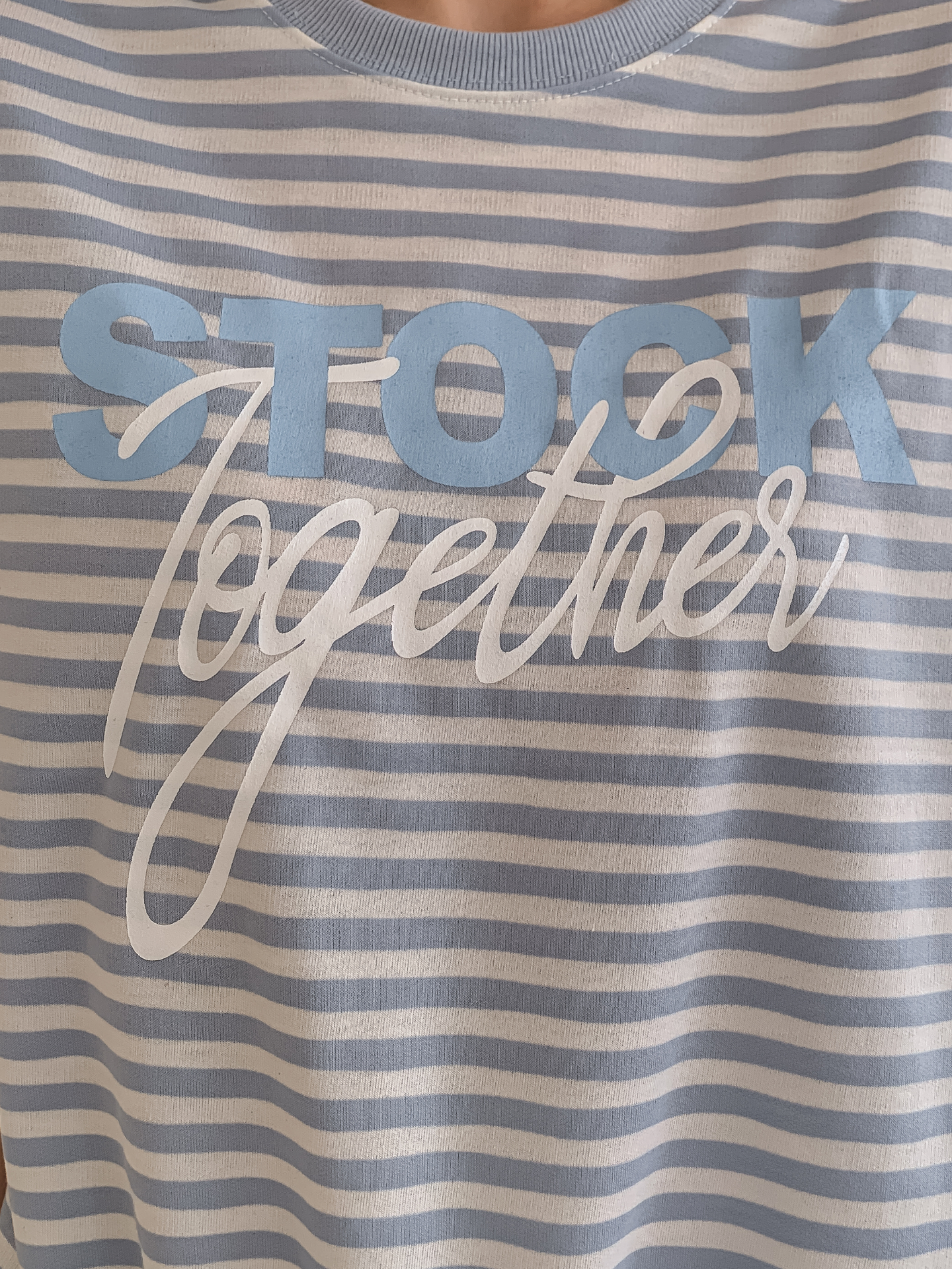 ラウンドネックルーズ半袖レタリングボーダー配色スウェット | 詳細画像11