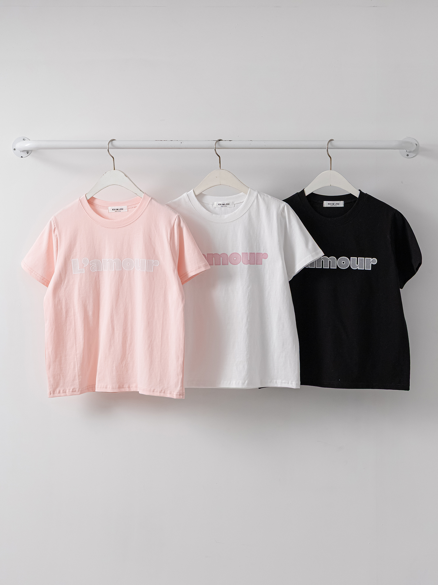 コットンラウンドネックベーシック半袖刺繍Tシャツ | 詳細画像36