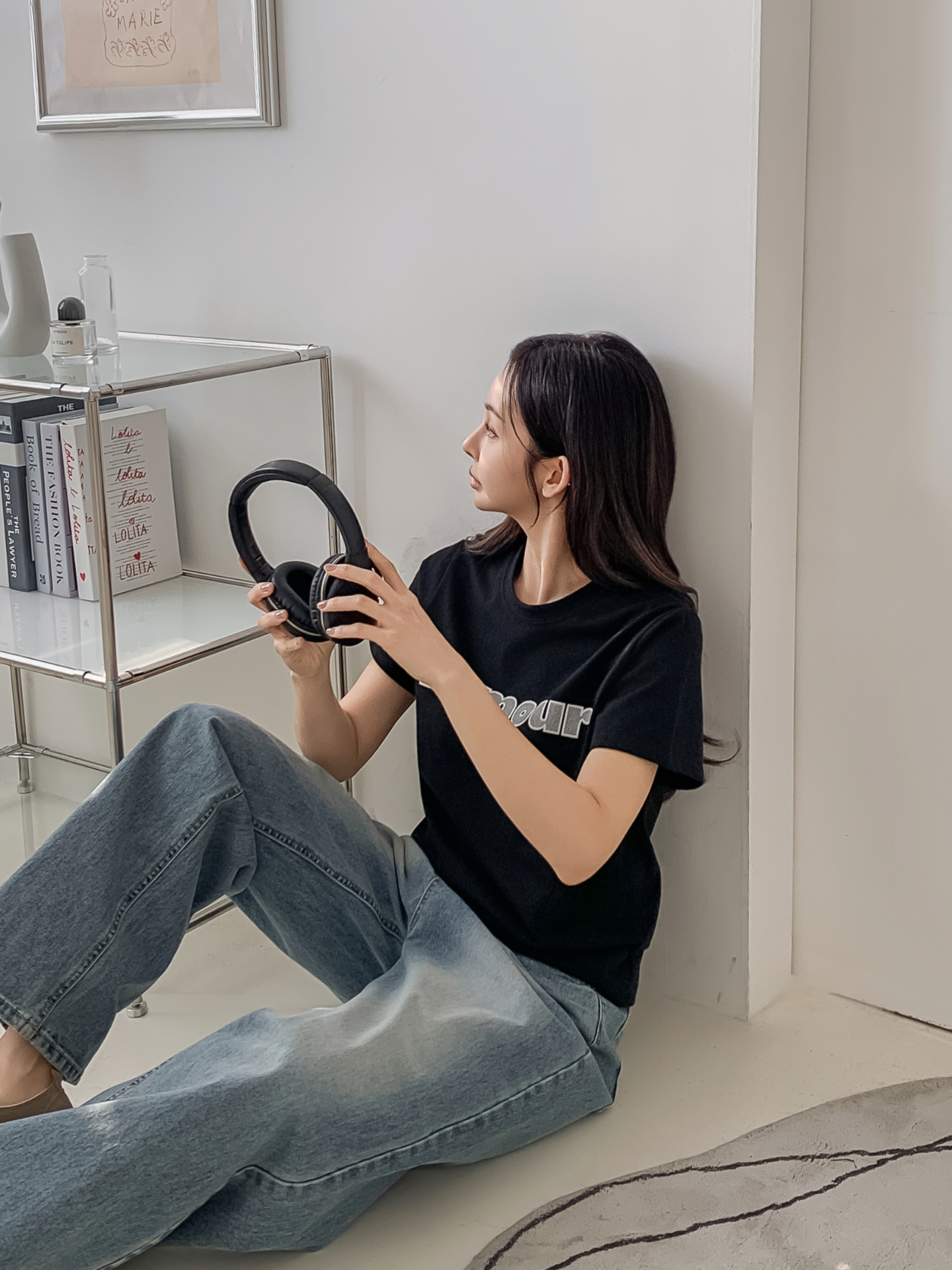 コットンラウンドネックベーシック半袖刺繍Tシャツ | 詳細画像20