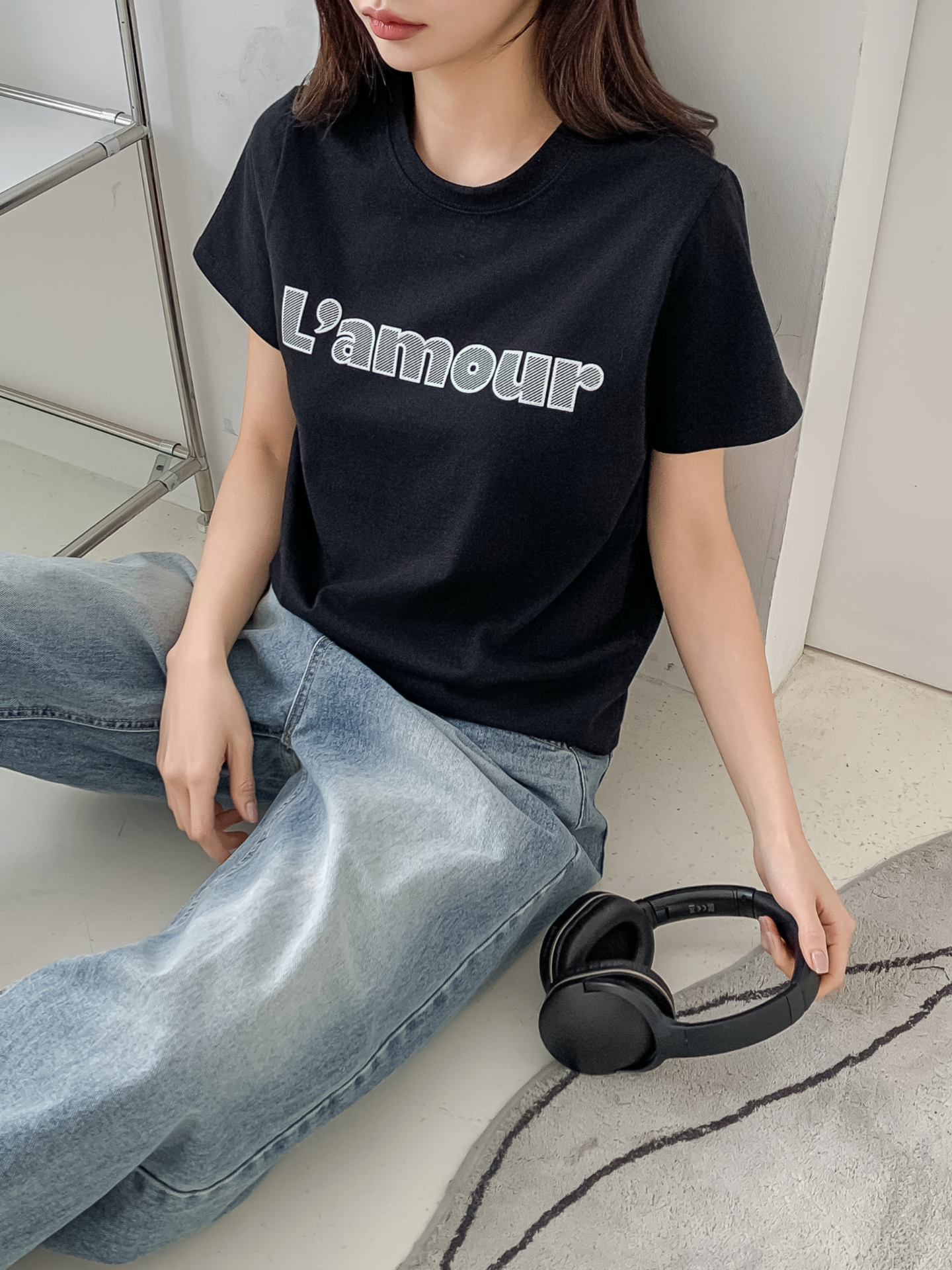 コットンラウンドネックベーシック半袖刺繍Tシャツ | 詳細画像21