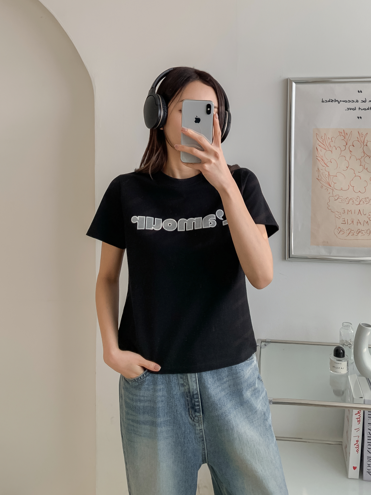 コットンラウンドネックベーシック半袖刺繍Tシャツ | 詳細画像22