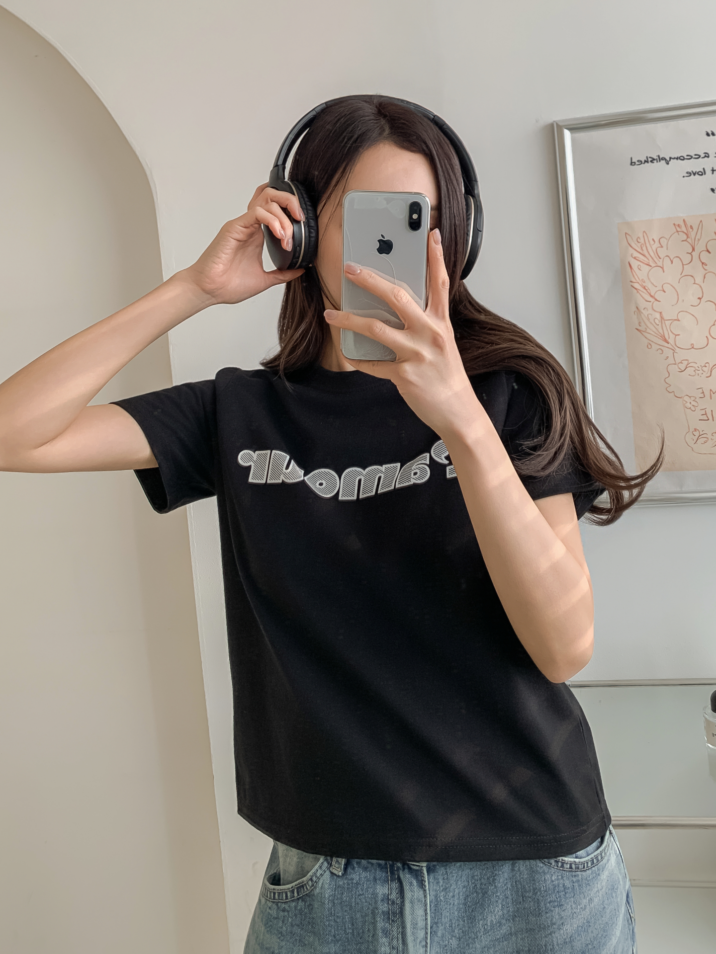 コットンラウンドネックベーシック半袖刺繍Tシャツ | 詳細画像23