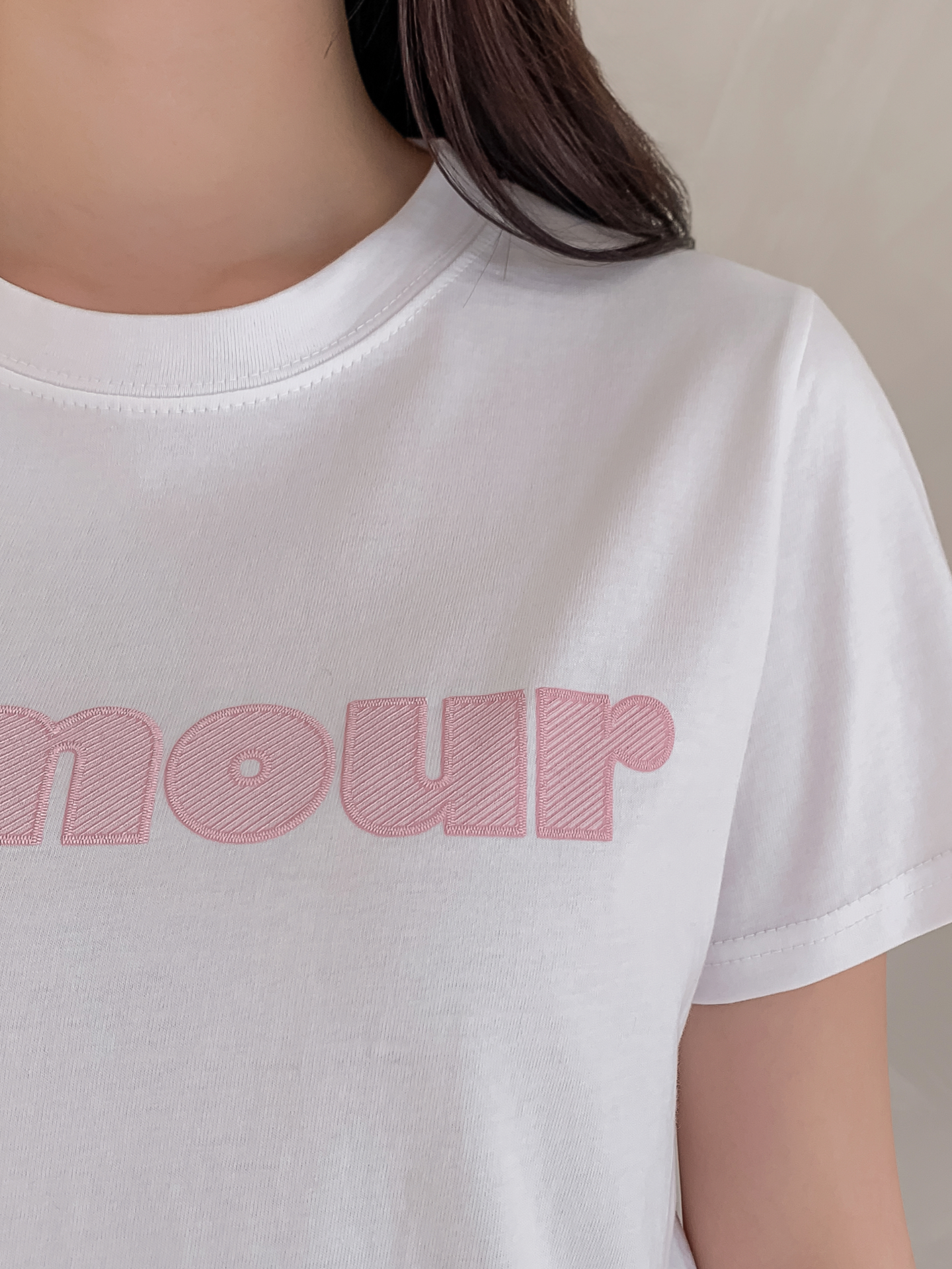 コットンラウンドネックベーシック半袖刺繍Tシャツ | 詳細画像29