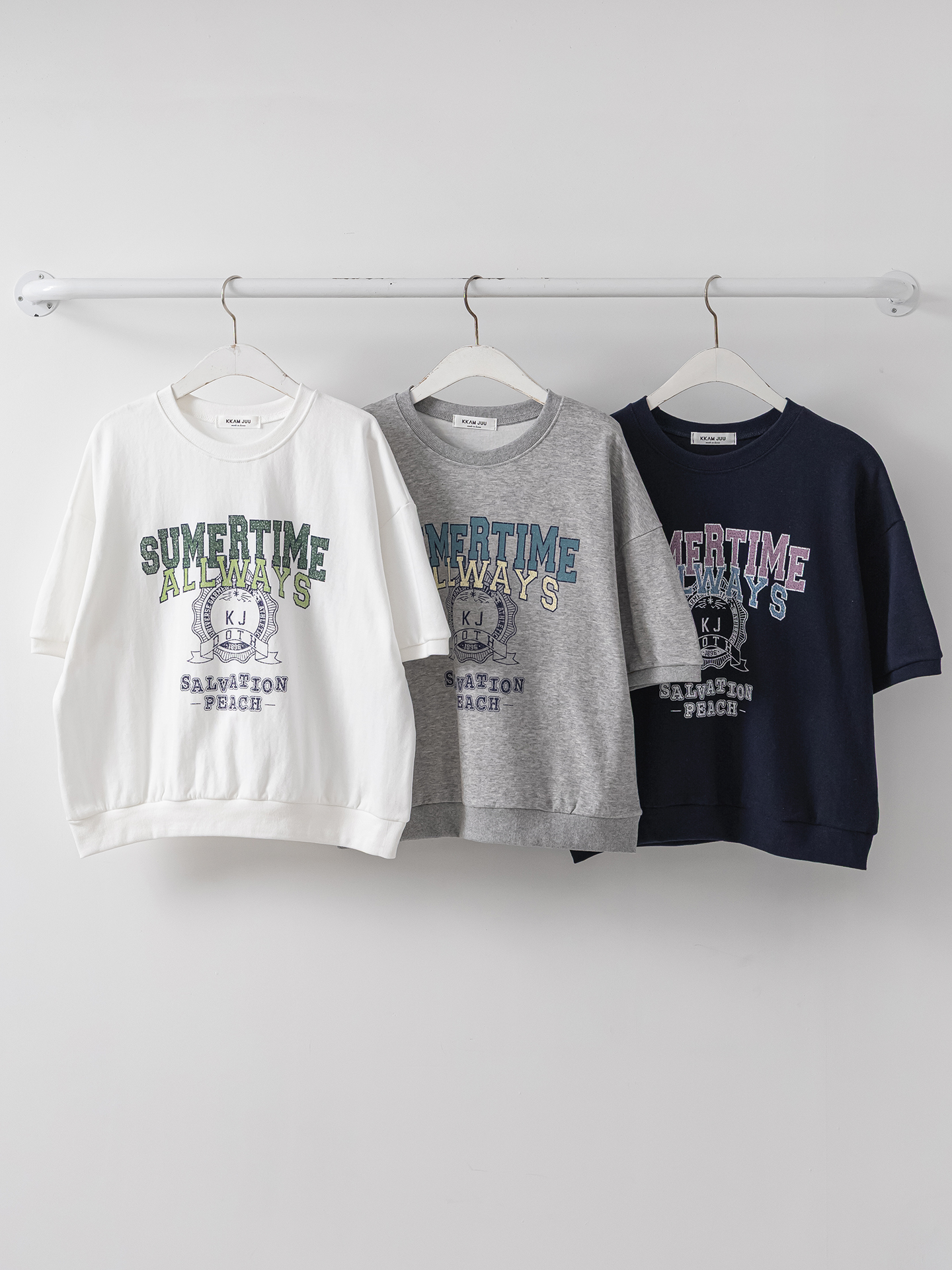 ラウンドネックルーズ半袖ドロップショルダーレタリングスウェット | 詳細画像35