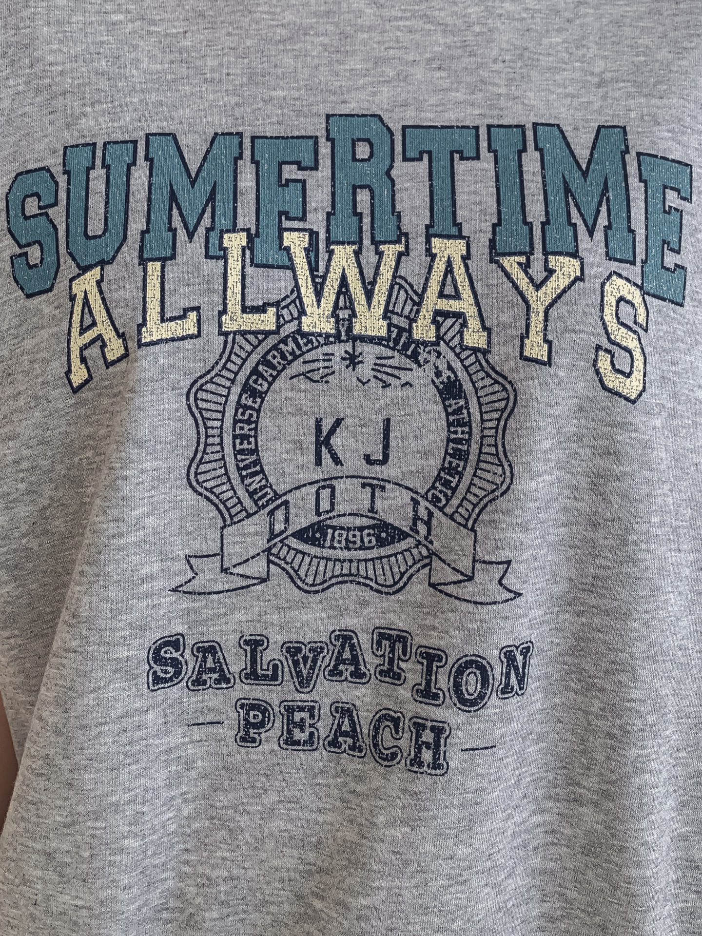 ラウンドネックルーズ半袖ドロップショルダーレタリングスウェット | 詳細画像8