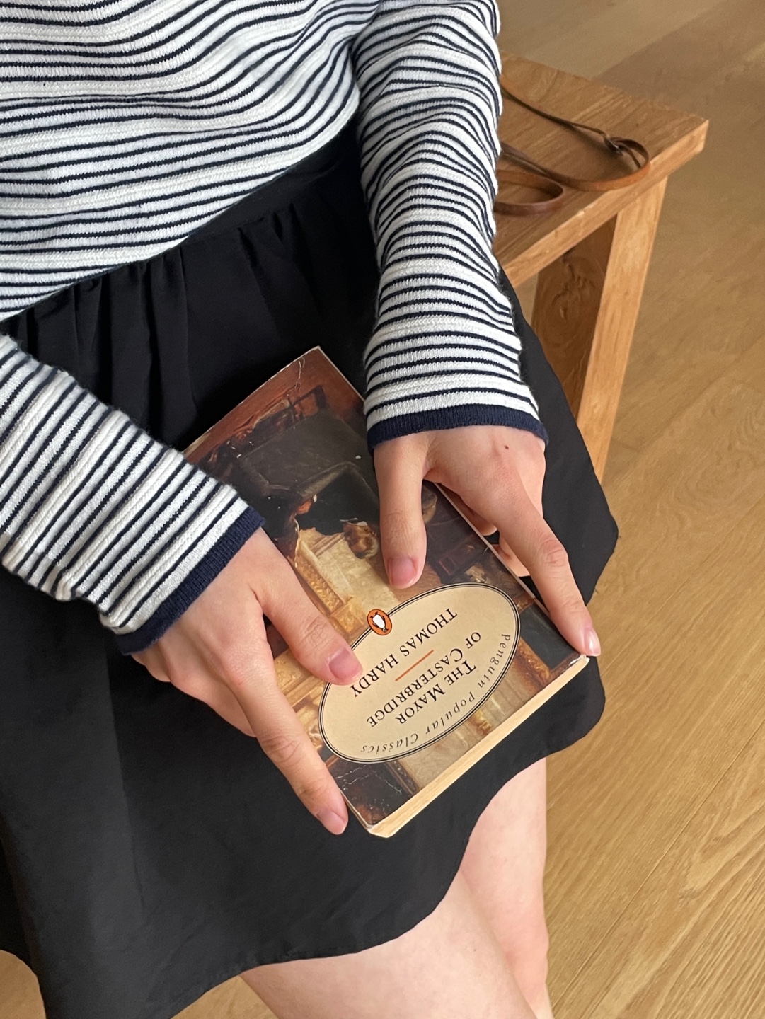 裏起毛ボタンラウンドネックベーシック長袖ボーダー配色ニット | 詳細画像6