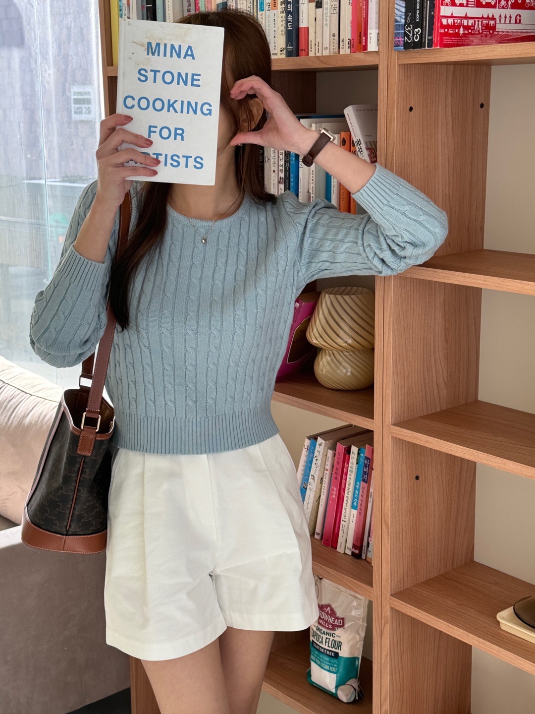 ラウンドネックベーシック長袖ケーブルニット | 詳細画像5