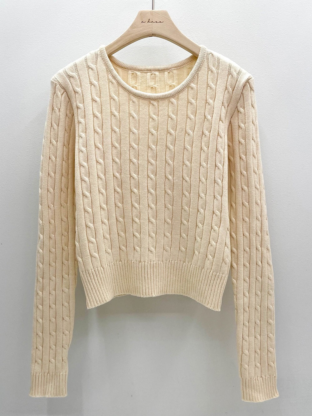 ラウンドネックベーシック長袖ケーブルニット | 詳細画像17