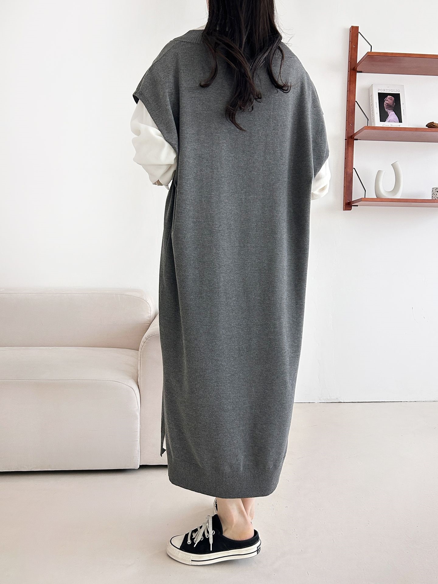 ニットVネックロングワンピース | 詳細画像9