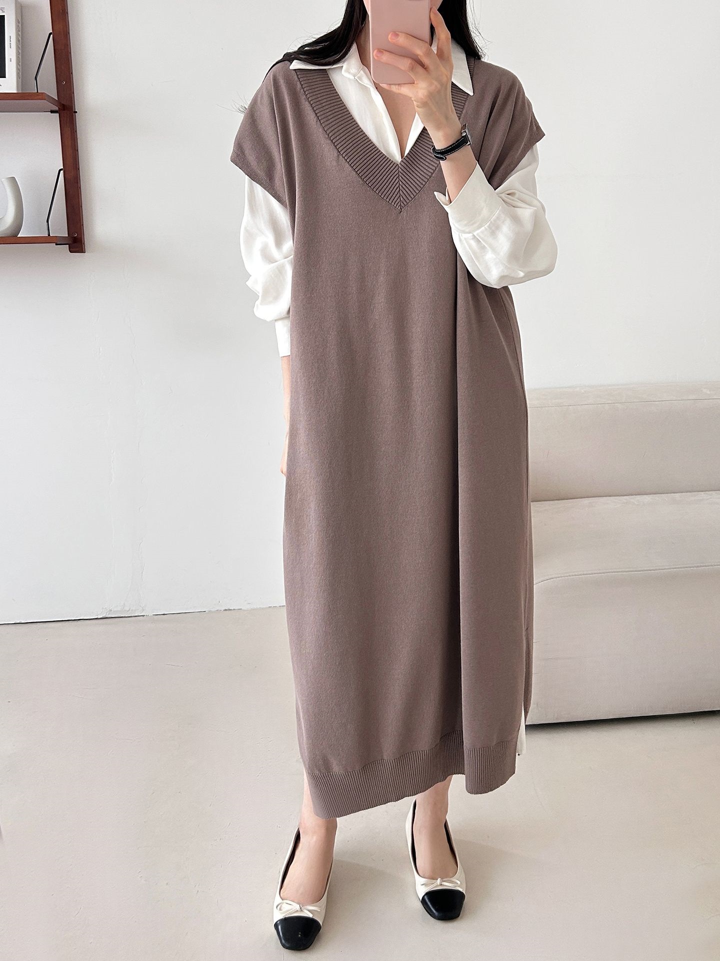 ニットVネックロングワンピース | 詳細画像21