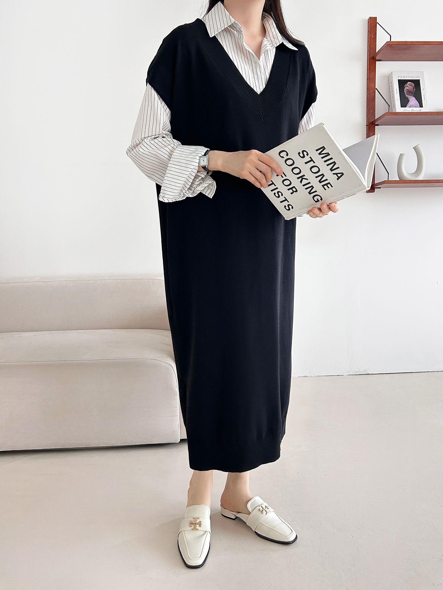 ニットVネックロングワンピース | 詳細画像27