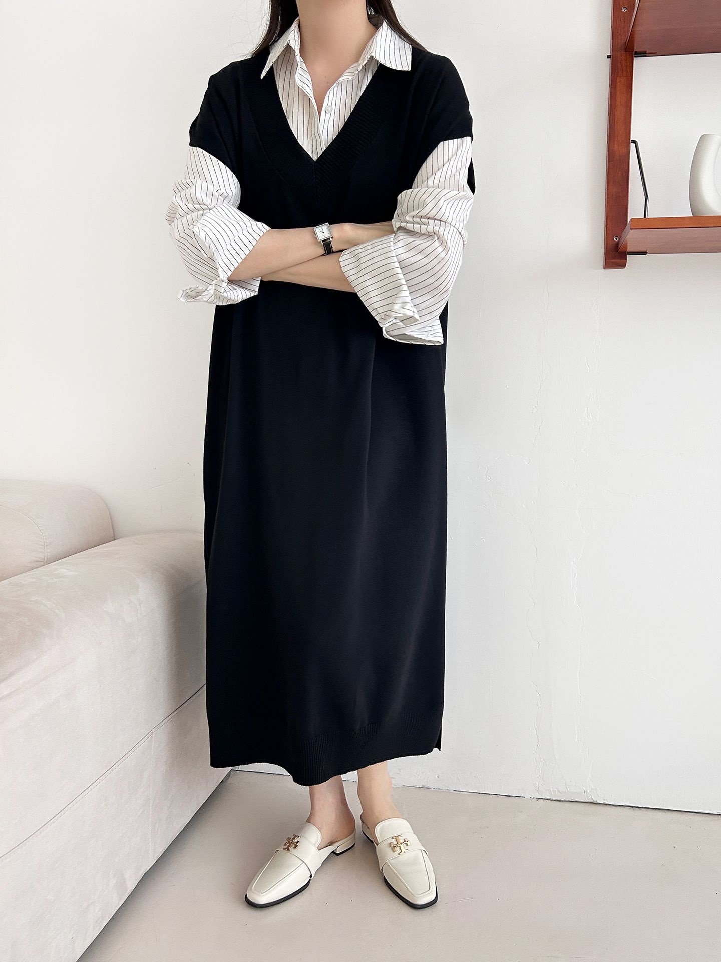 ニットVネックロングワンピース | 詳細画像35