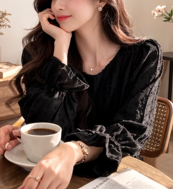 フリルベーシック長袖ブラウス | 詳細画像2