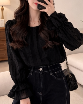 フリルベーシック長袖ブラウス | 詳細画像4