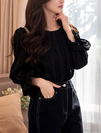 フリルベーシック長袖ブラウス | 詳細画像5