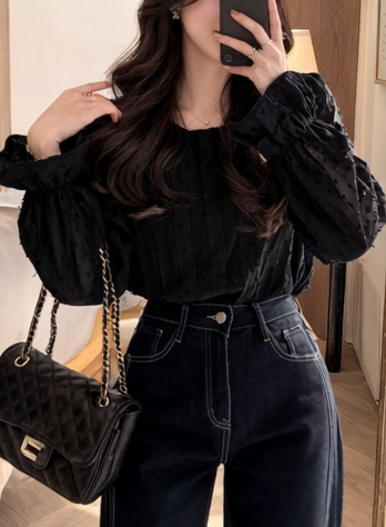 フリルベーシック長袖ブラウス | 詳細画像6