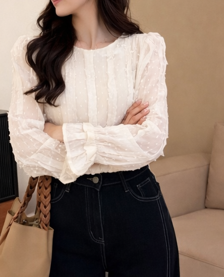 フリルベーシック長袖ブラウス | 詳細画像8