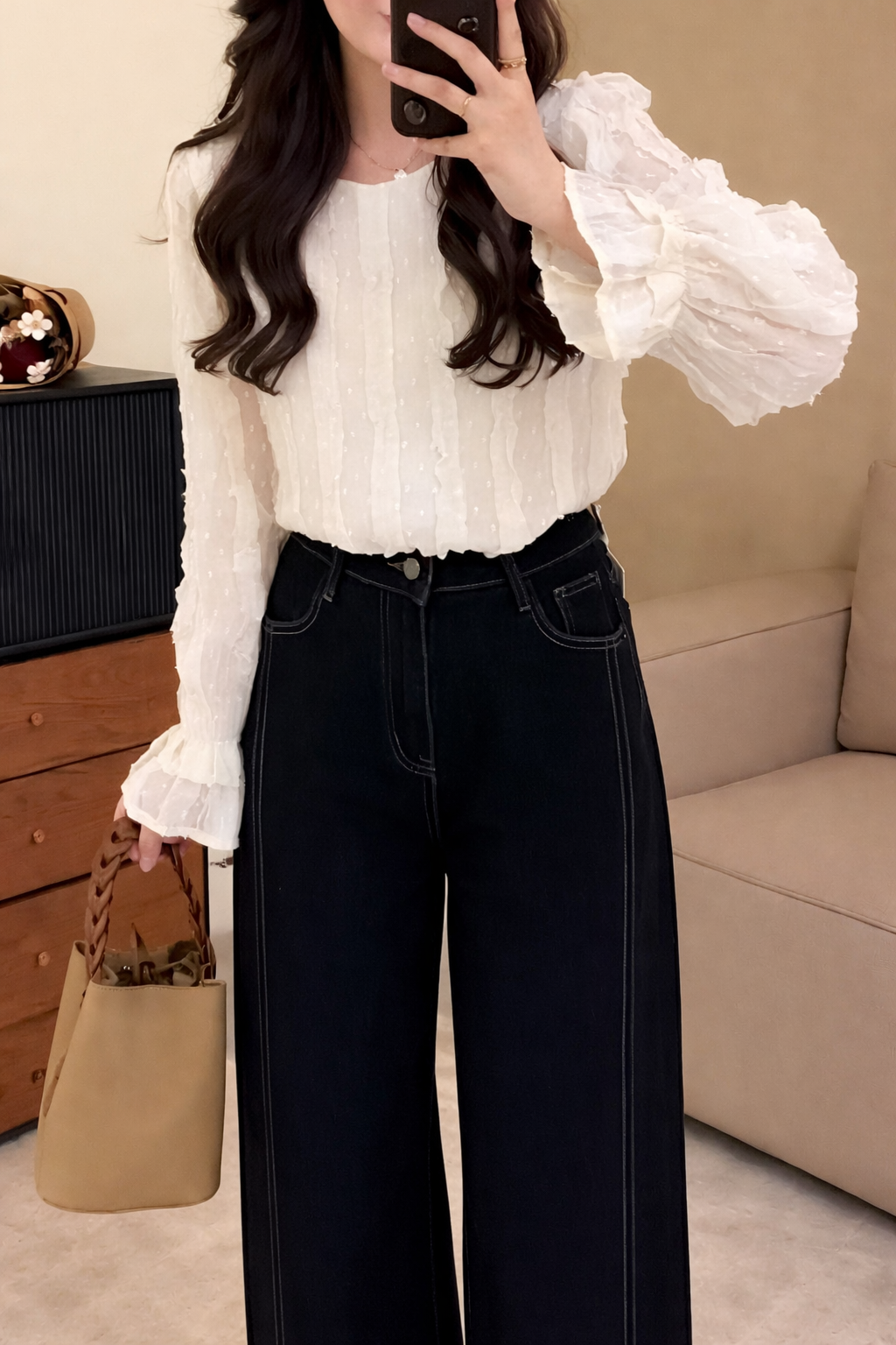 フリルベーシック長袖ブラウス | 詳細画像9