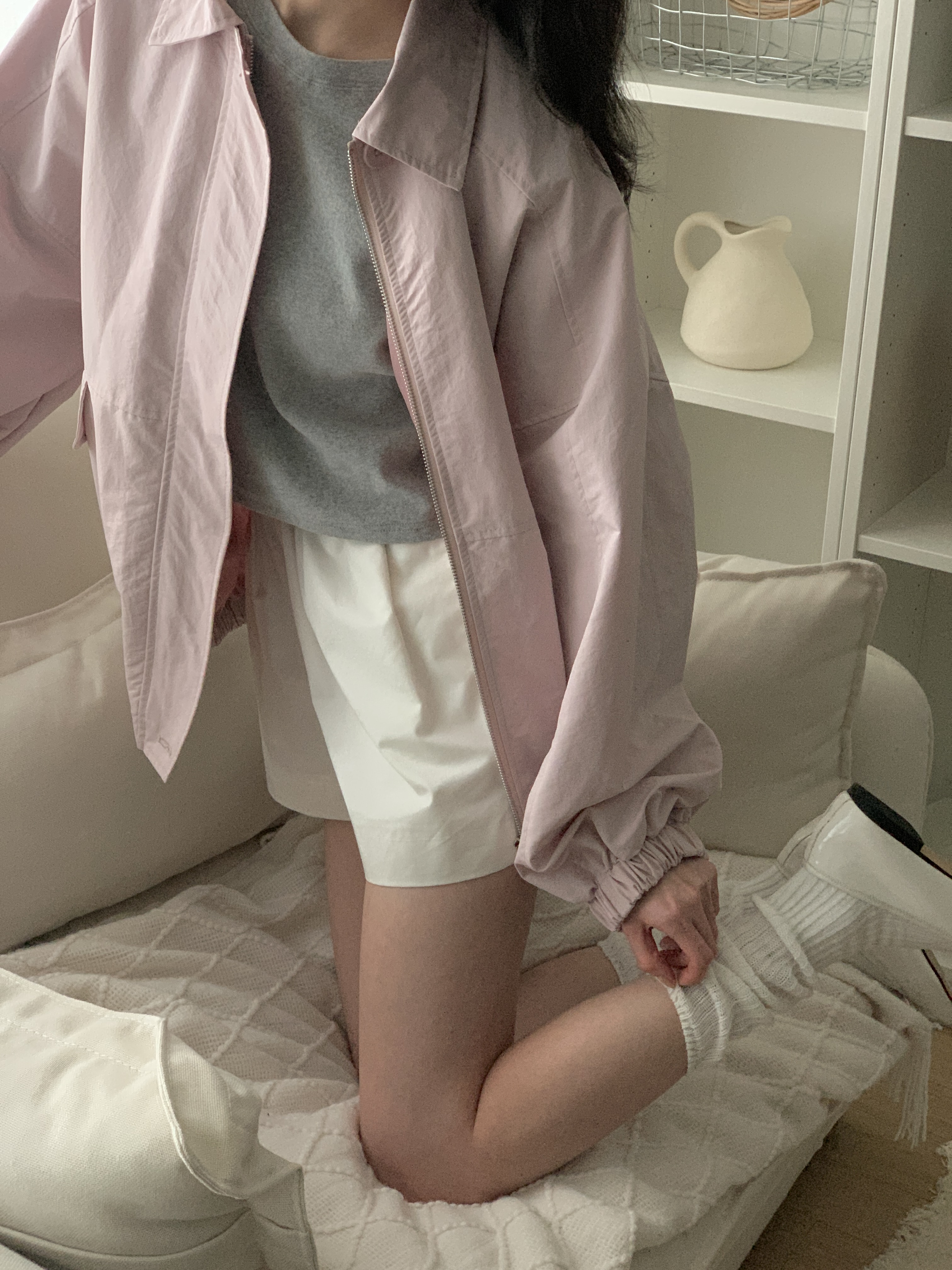 ジップアップカラーポケットショート長袖ジャンパー | 詳細画像5