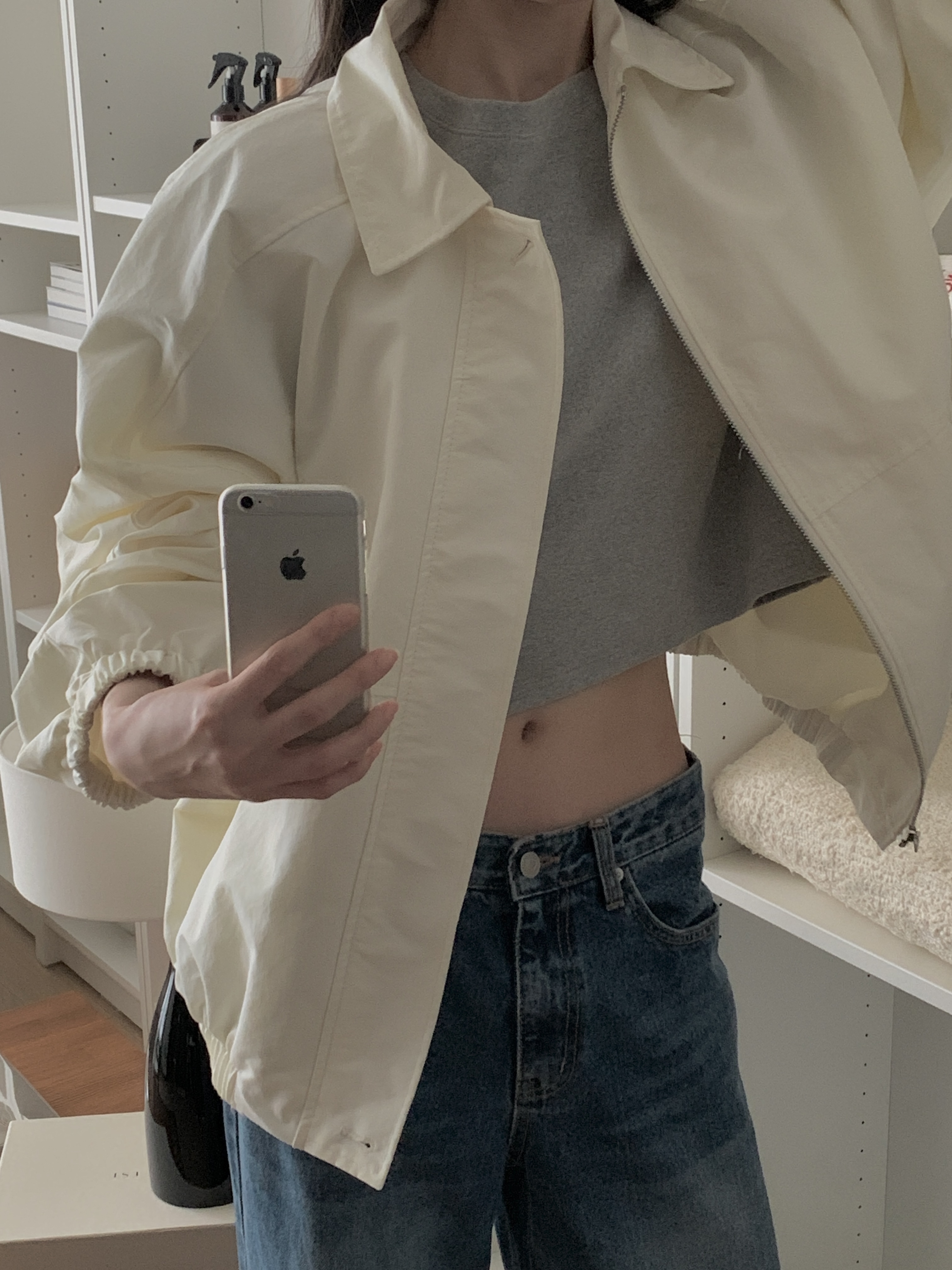 ジップアップカラーポケットショート長袖ジャンパー | 詳細画像3