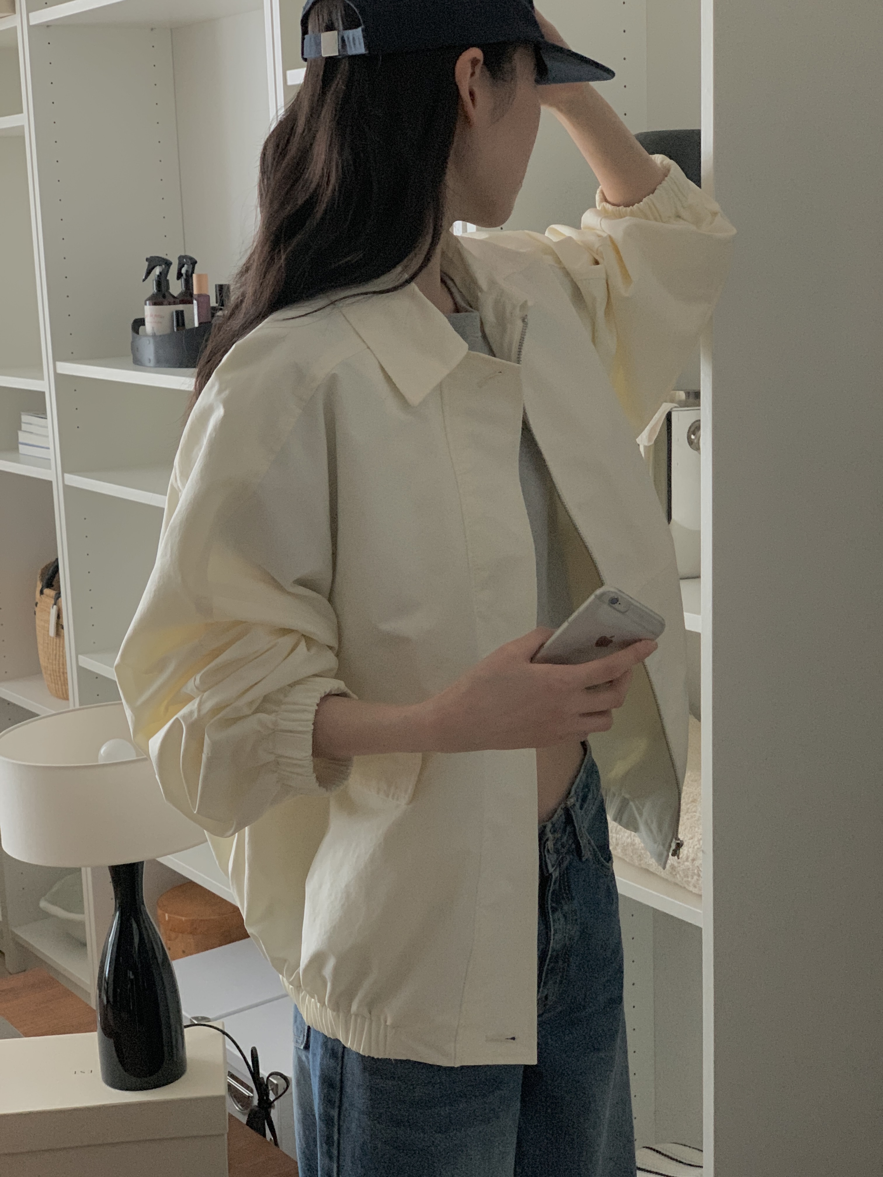 ジップアップカラーポケットショート長袖ジャンパー | 詳細画像14