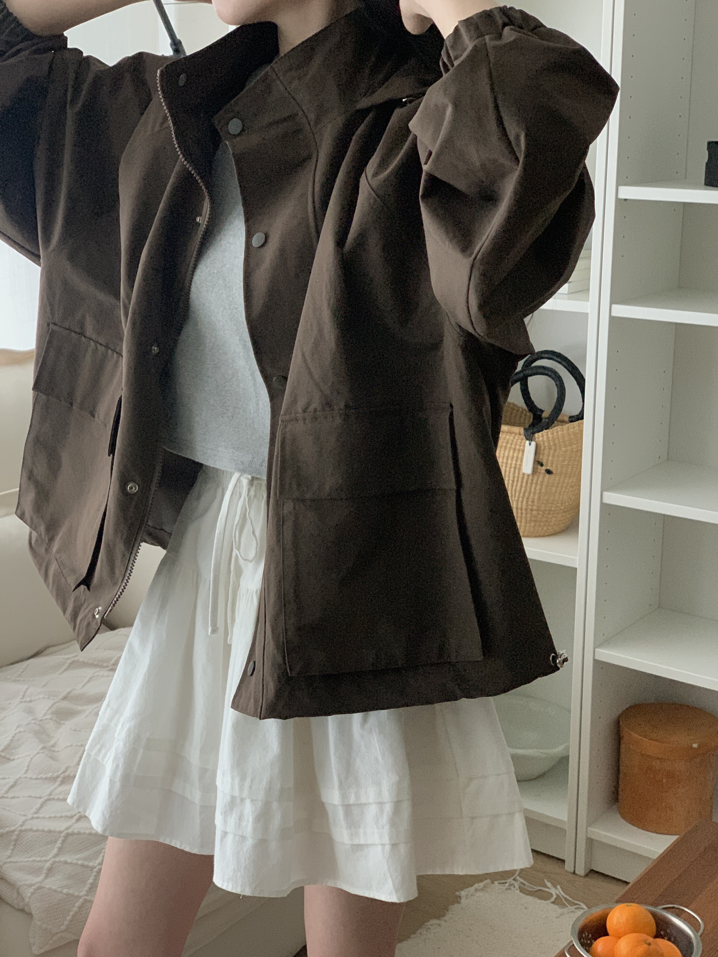 ジップアップポケットショート長袖ジャンパー | 詳細画像2