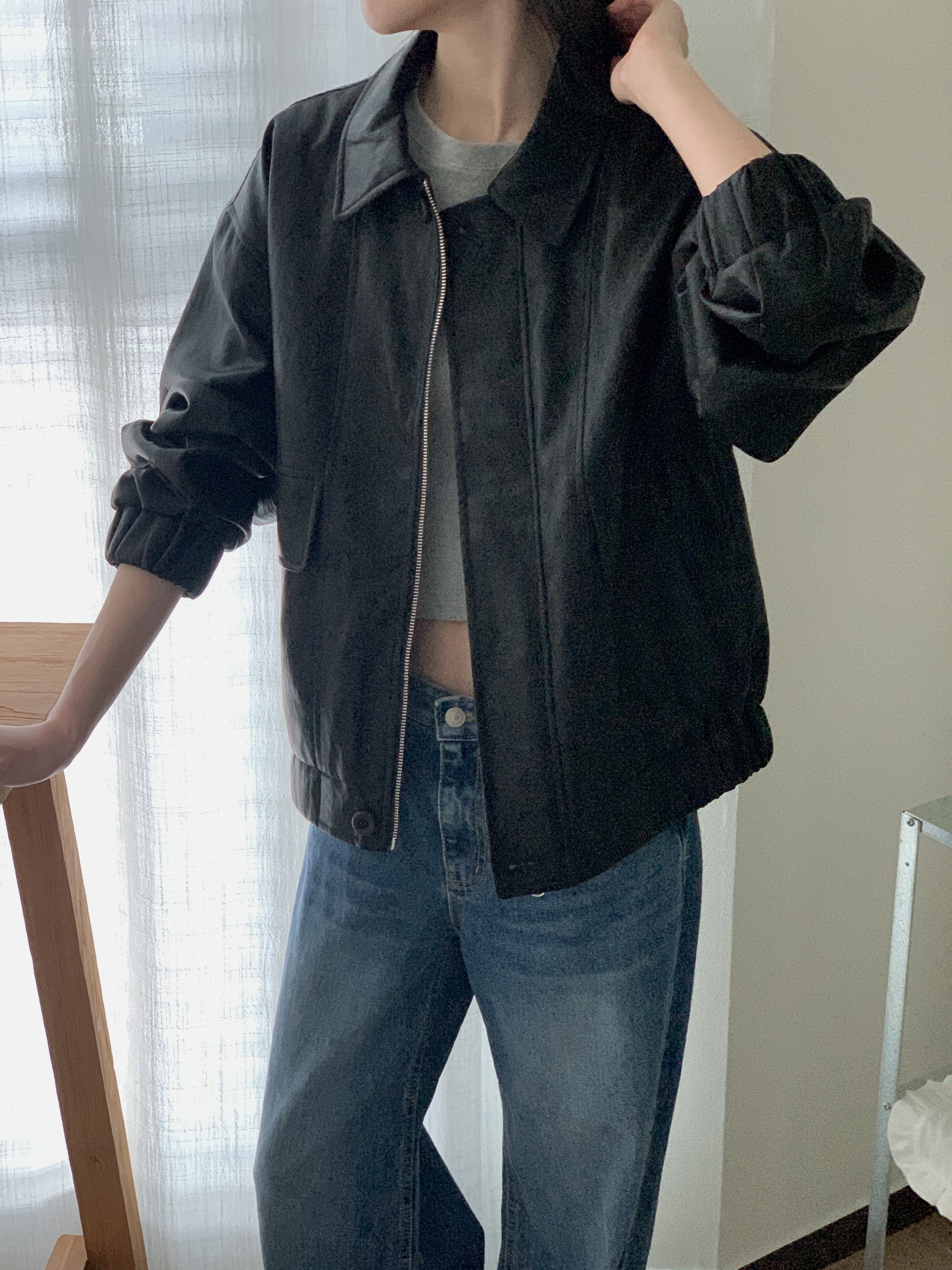 ジップアップカラーポケットショート長袖ジャンパー | 詳細画像7