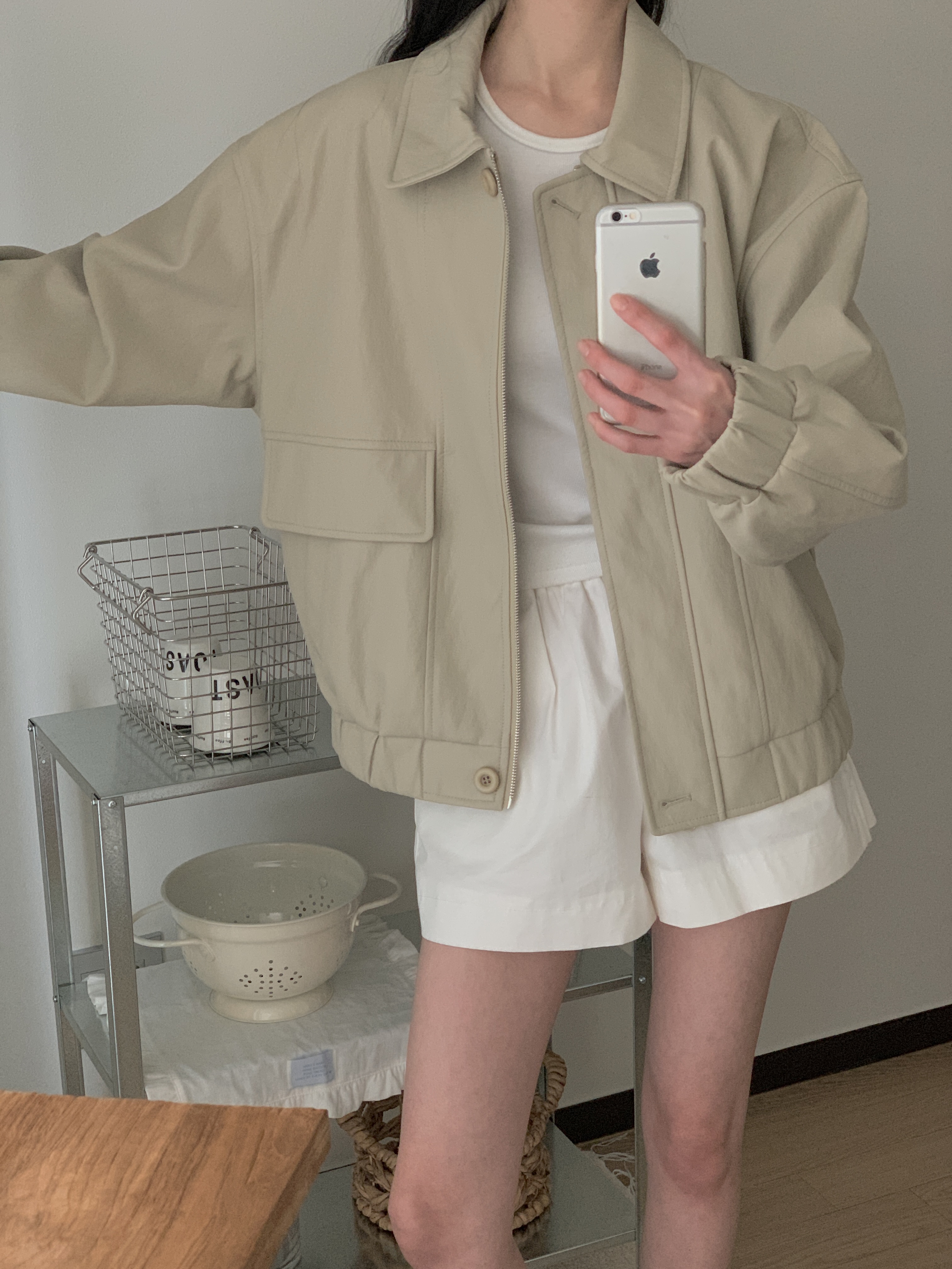 ジップアップカラーポケットショート長袖ジャンパー | 詳細画像14