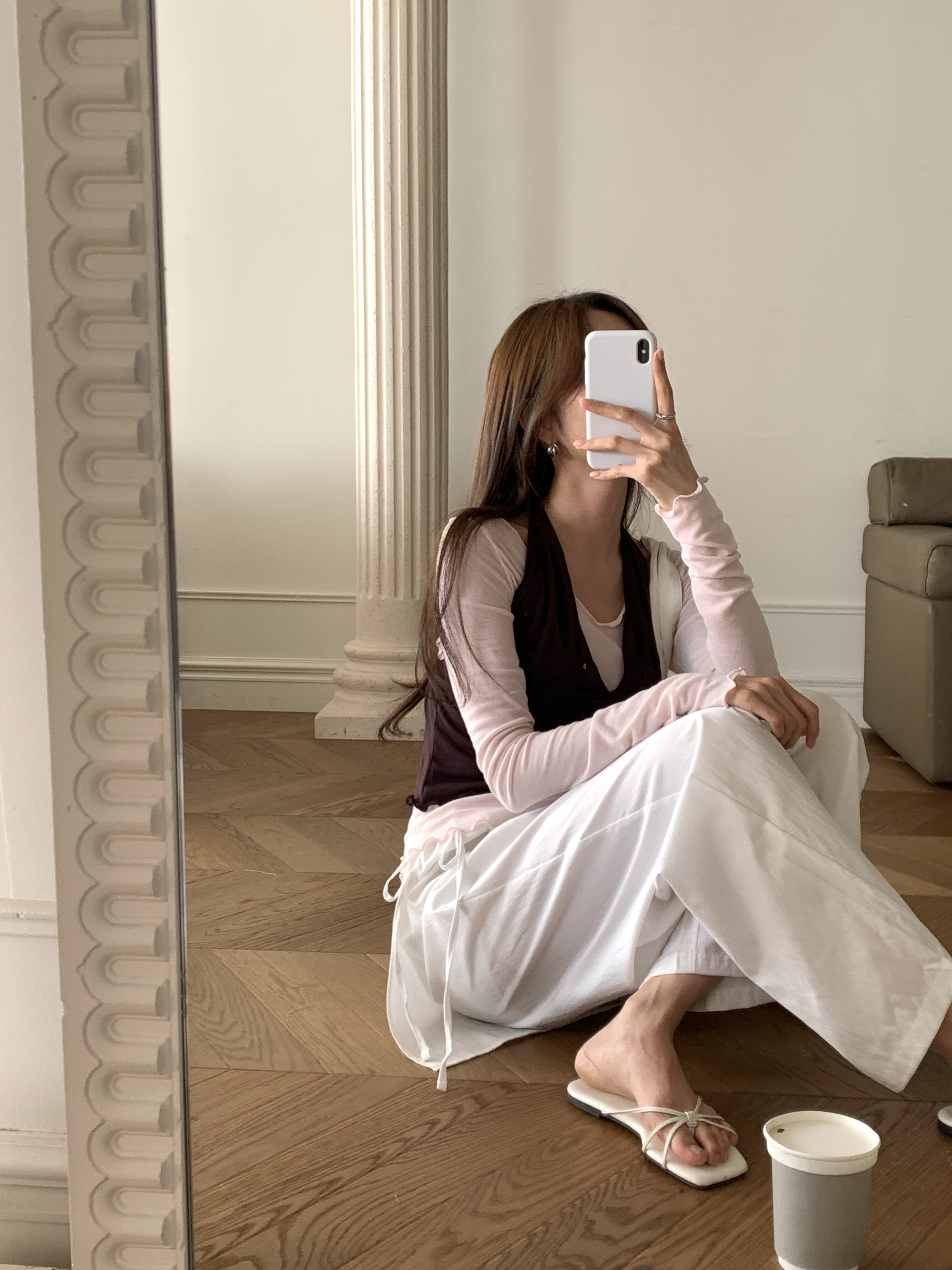 配色ホルターネックスリムレイヤード風長袖Tシャツ | 詳細画像10