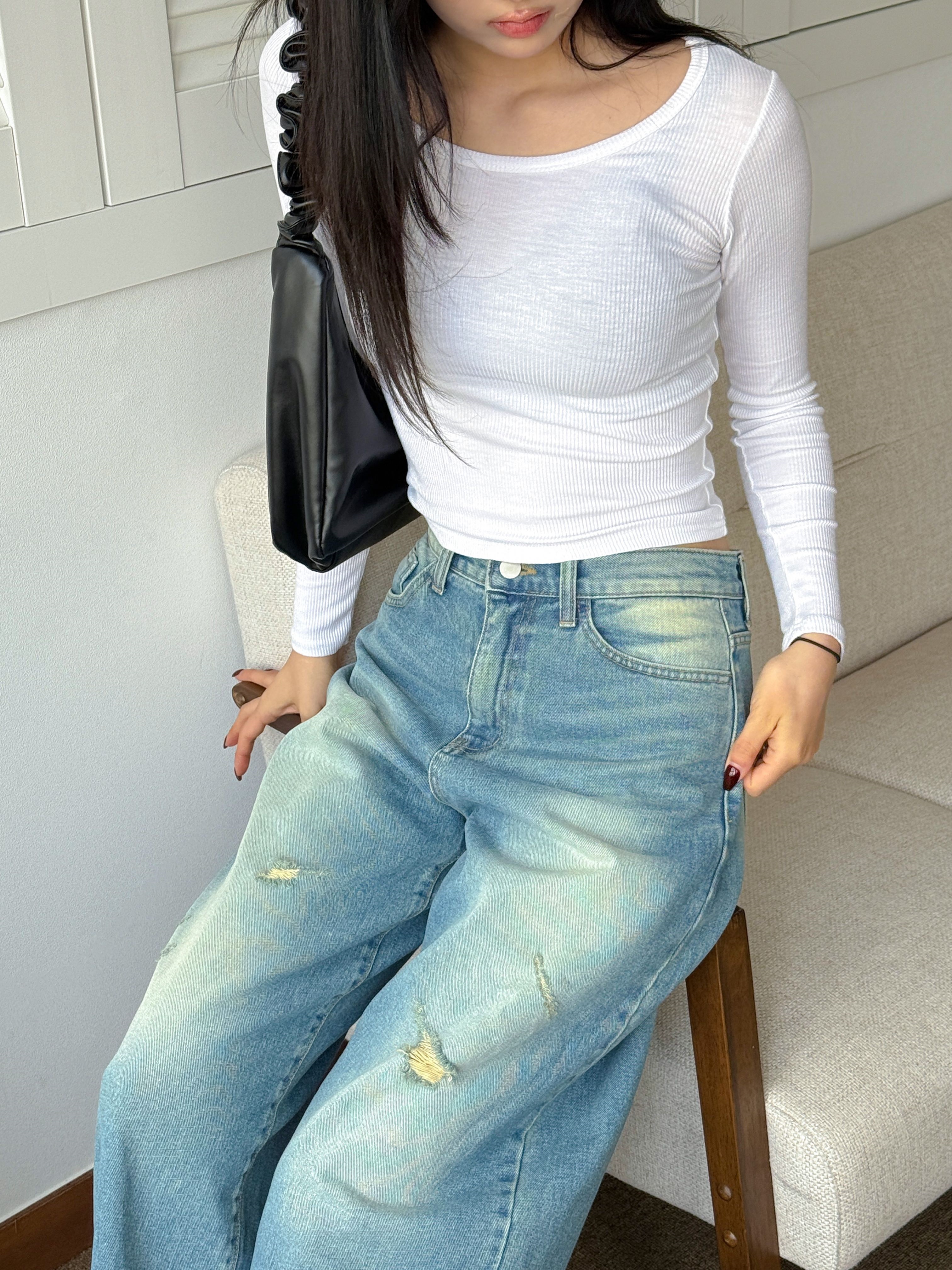 ウォッシングダメージワイドデニムパンツ | 詳細画像3